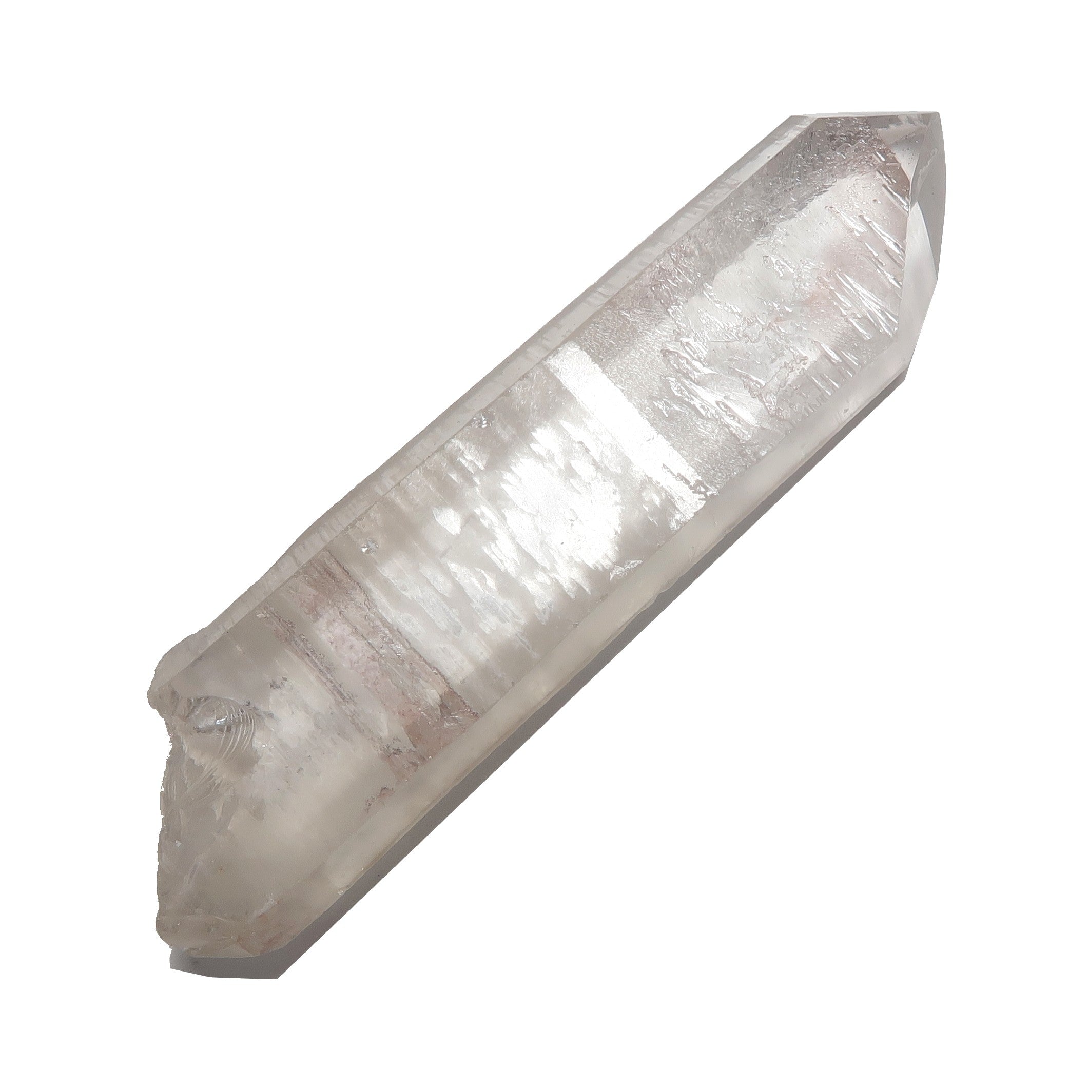 Pointe de cristal brut de quartz Lémurien Baguette Graine Ancienne
