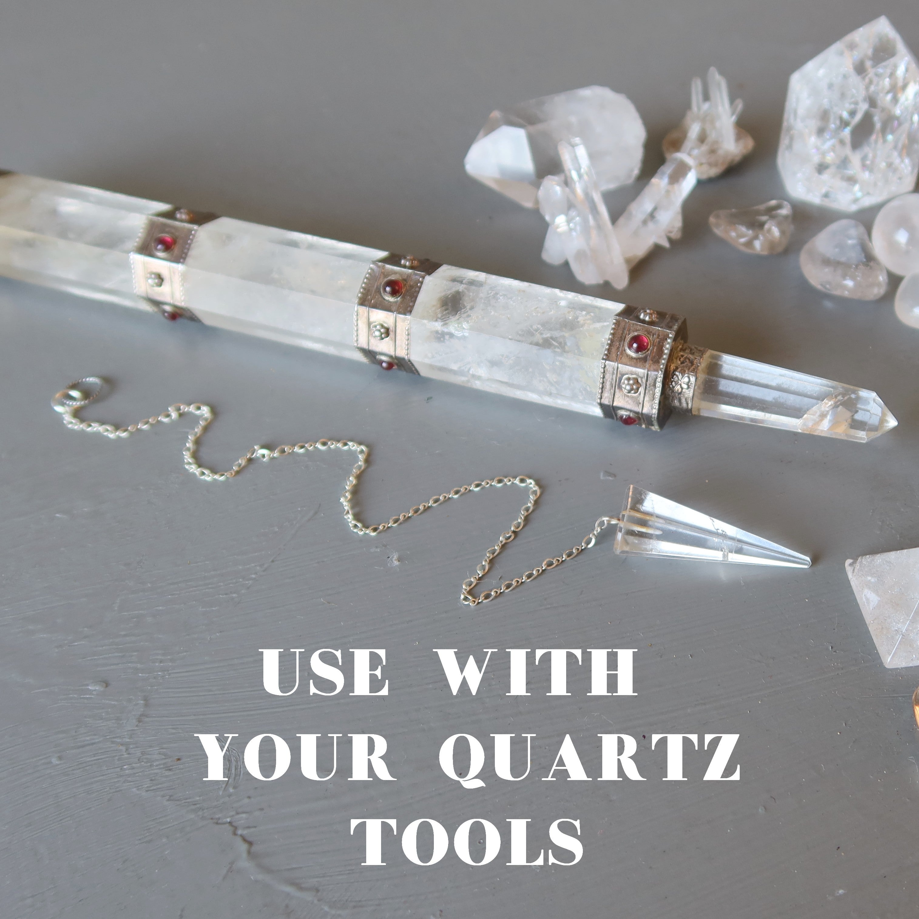 Clear Quartz Pendulum Crystal Sterling Silver