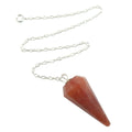 Pendentif en quartz de feu rouge guide la voie en argent sterling