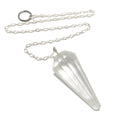 Pendentif en quartz clair, cristal de divination, radiesthésie, argent sterling