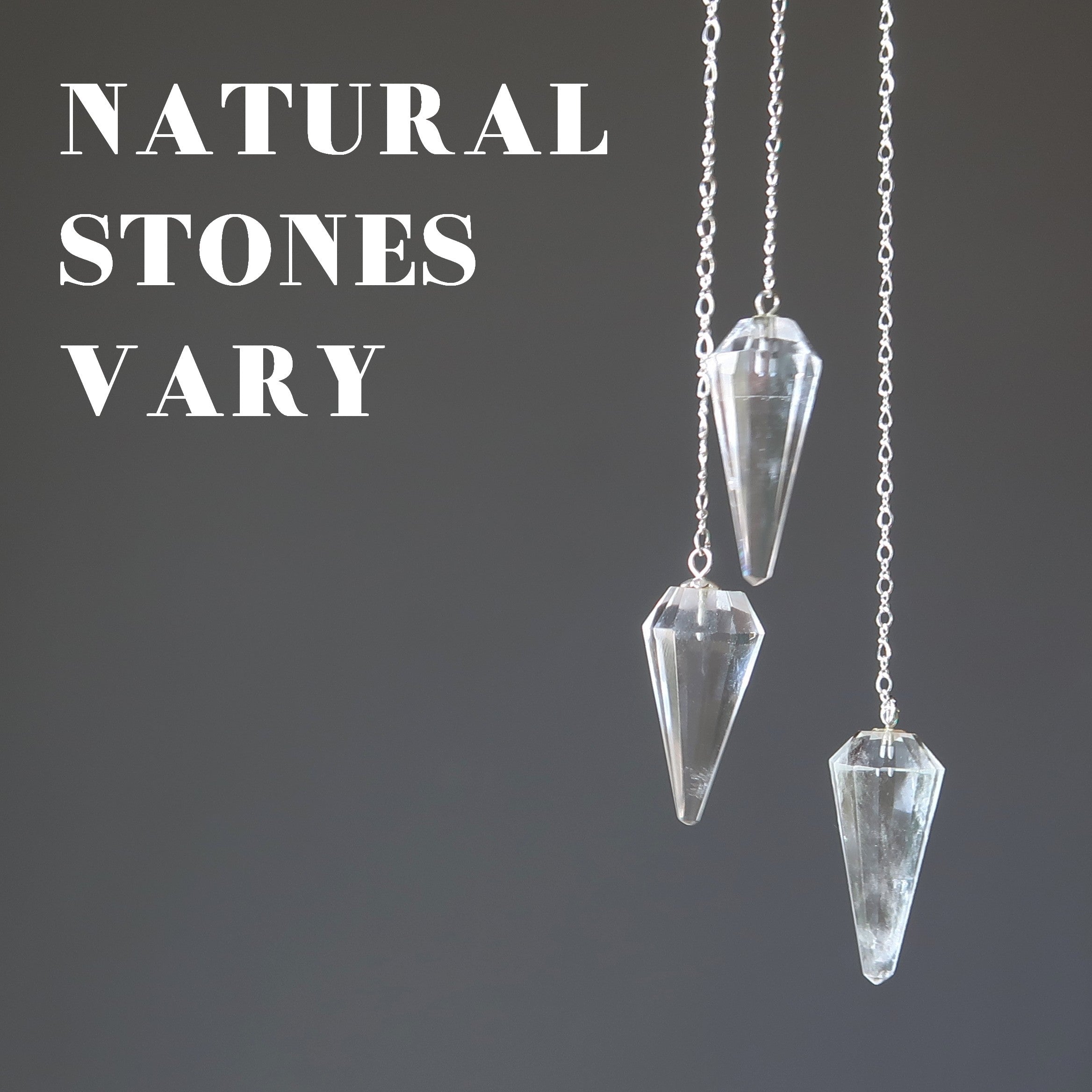 Pendentif en quartz clair, cristal de divination, radiesthésie, argent sterling