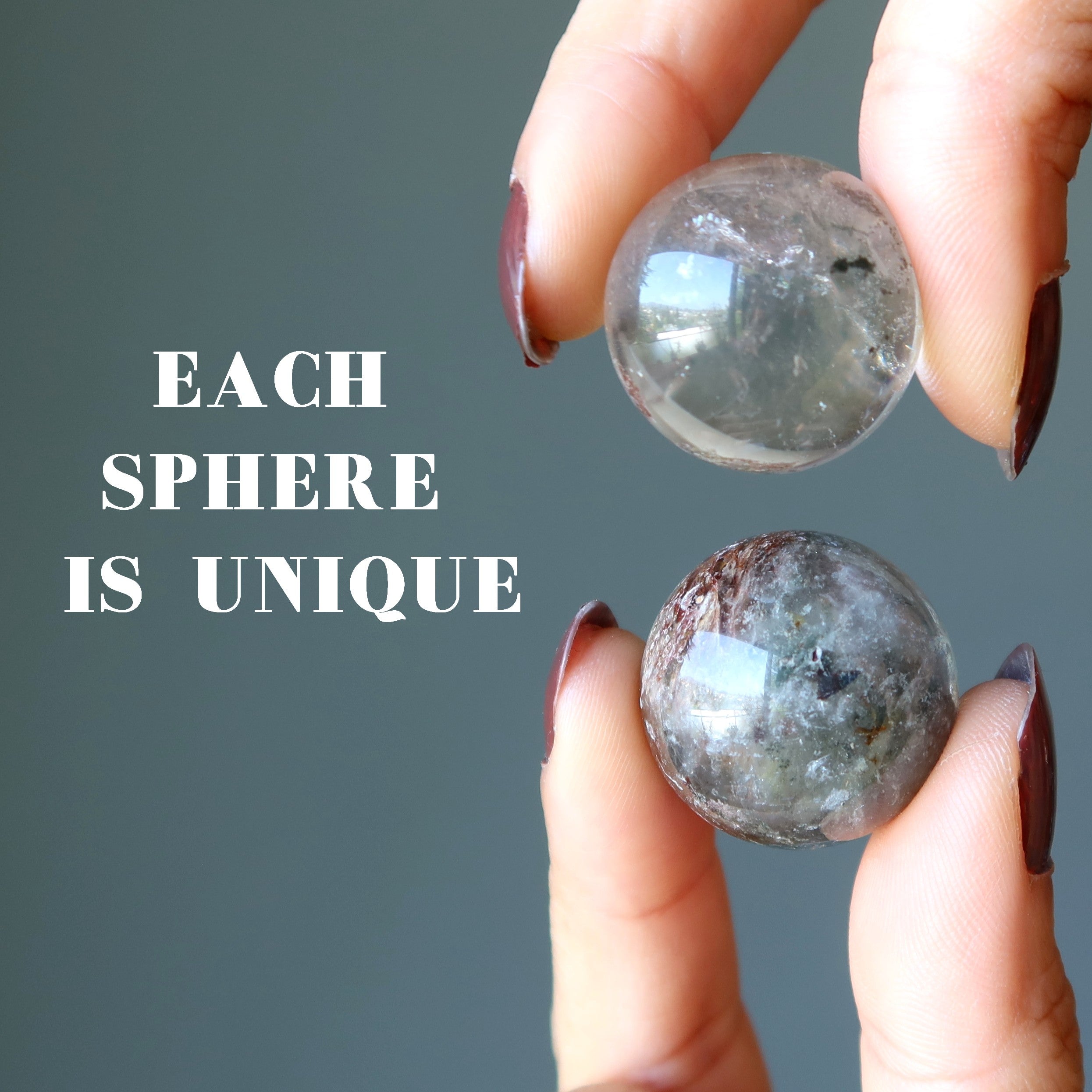 Sphère de quartz fantôme, boule de cristal Esprit de la forêt sage