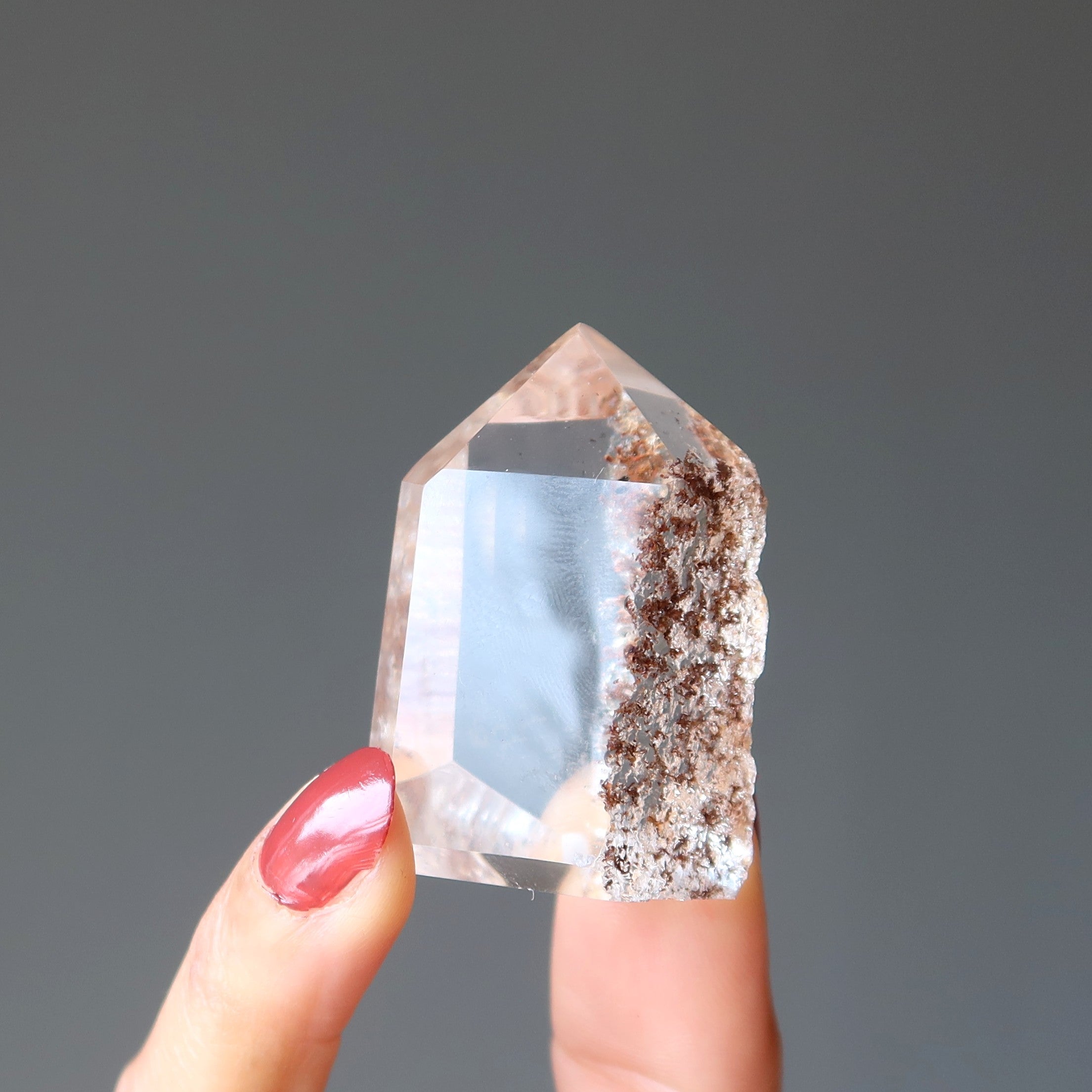 Phantom Quartz Point Wand Nature's Red Magic Clear Crystal