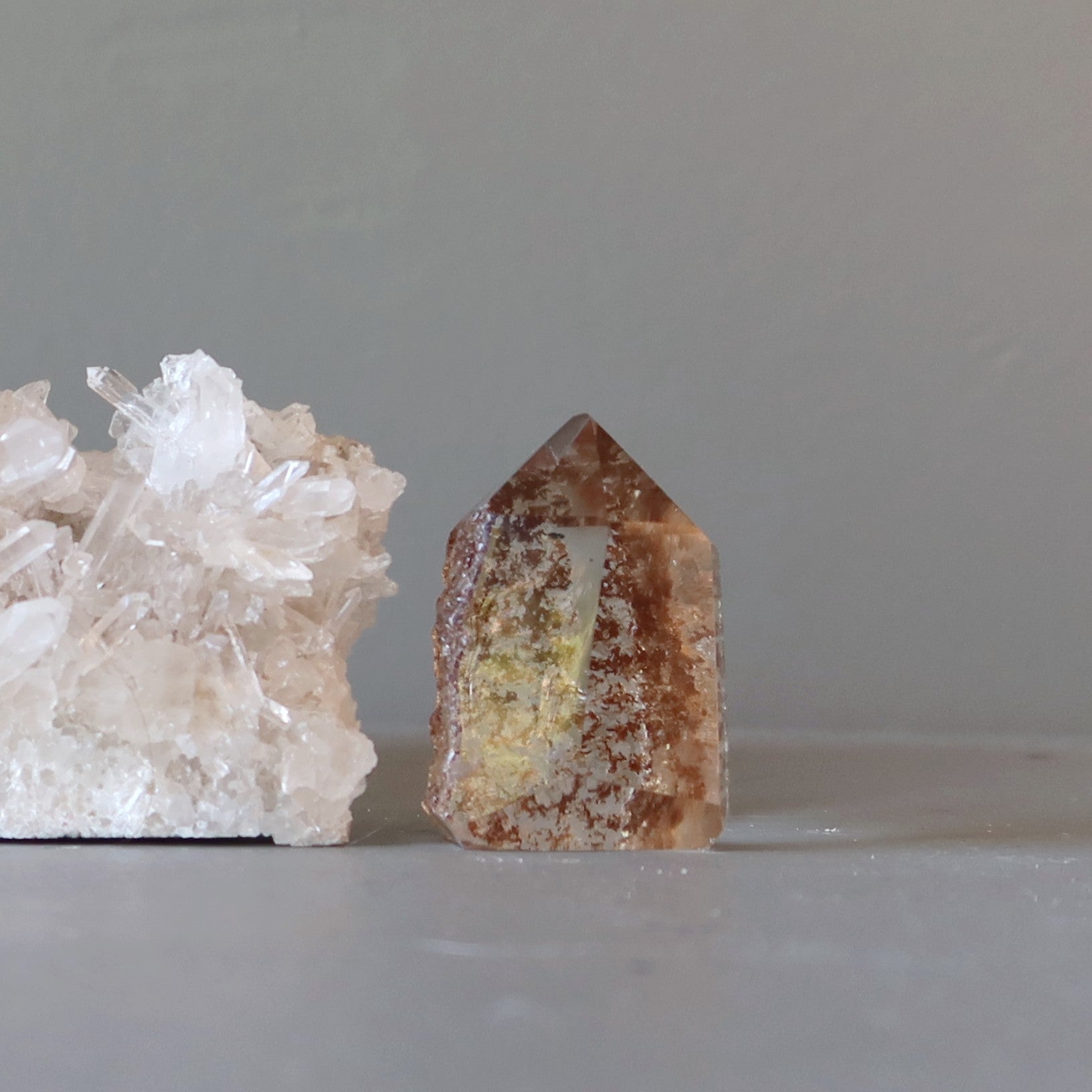 Phantom Quartz Point Wand Nature's Red Magic Clear Crystal