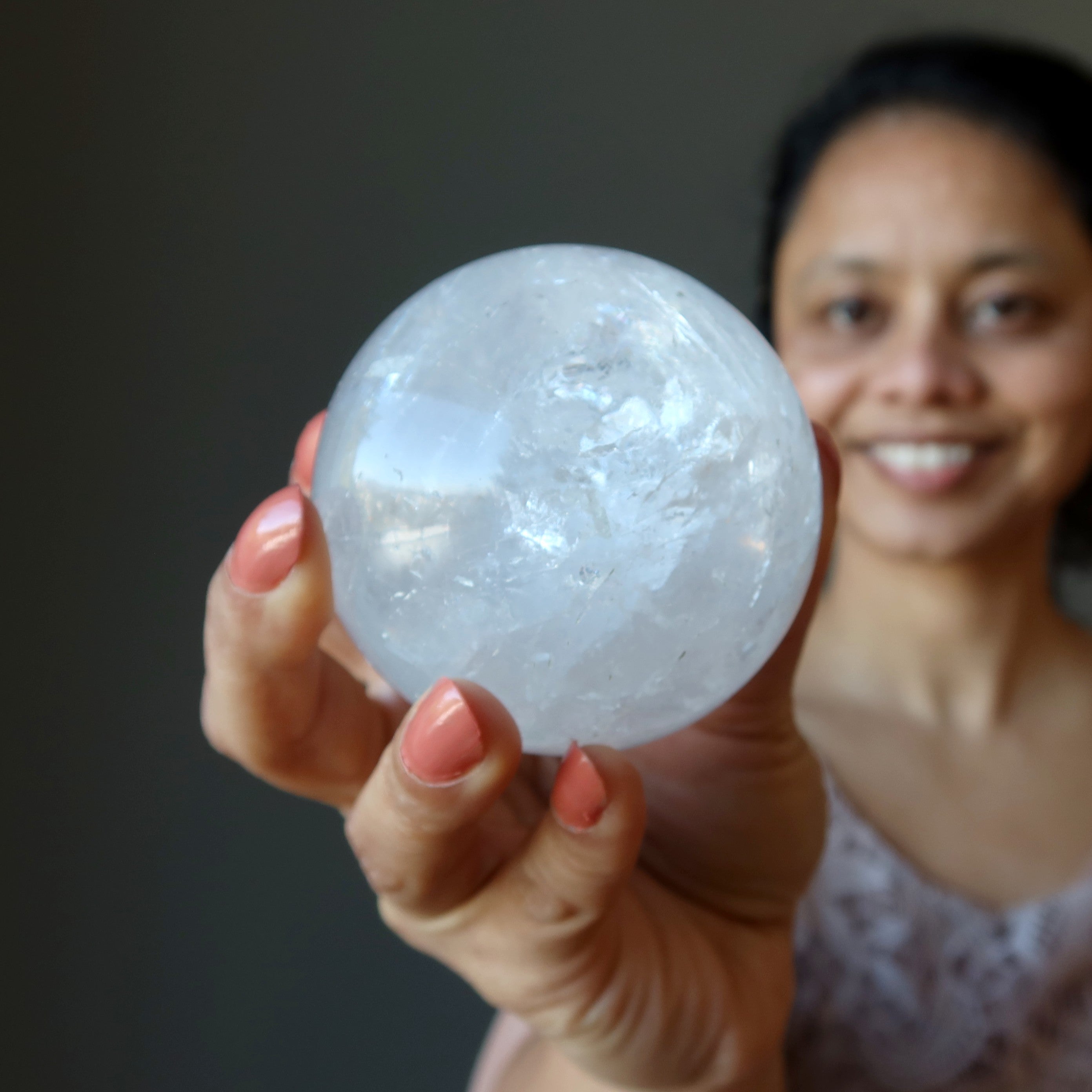 Clear Quartz Sphere Fantastic Rainbow Gazing Crystal Ball