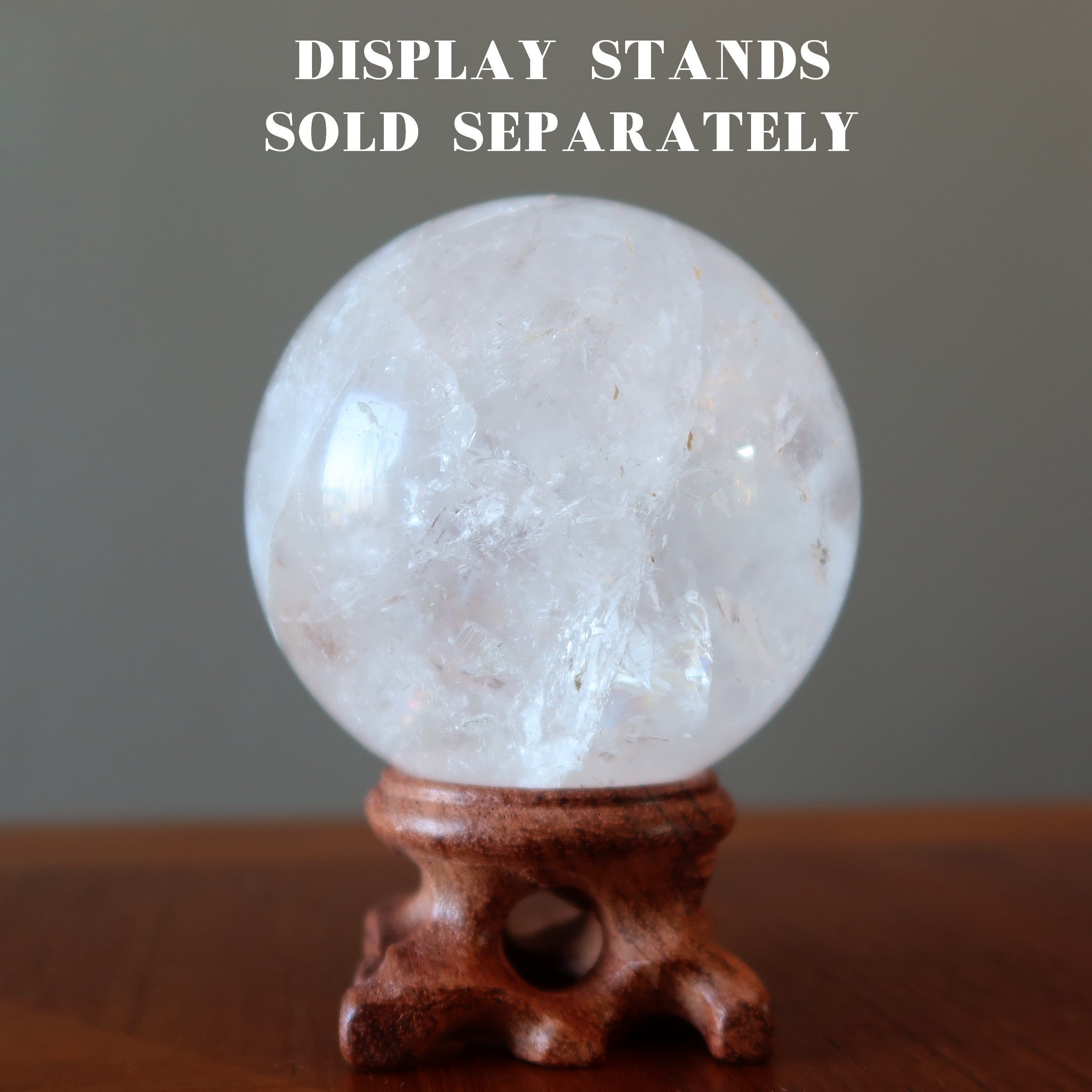 Clear Quartz Sphere Fantastic Rainbow Gazing Crystal Ball