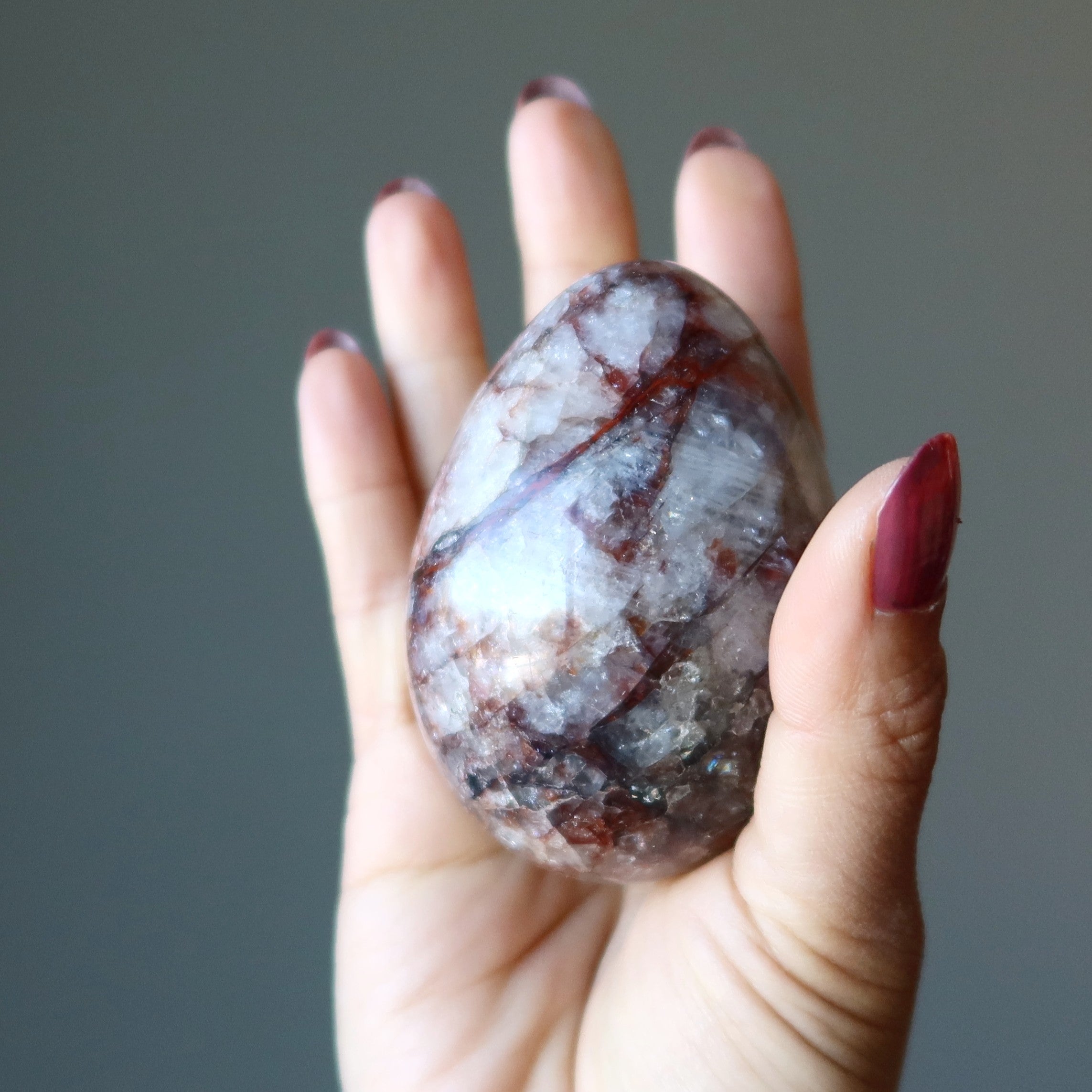 Red Fire Quartz Egg Hot Sun Manifestation Energy Crystal