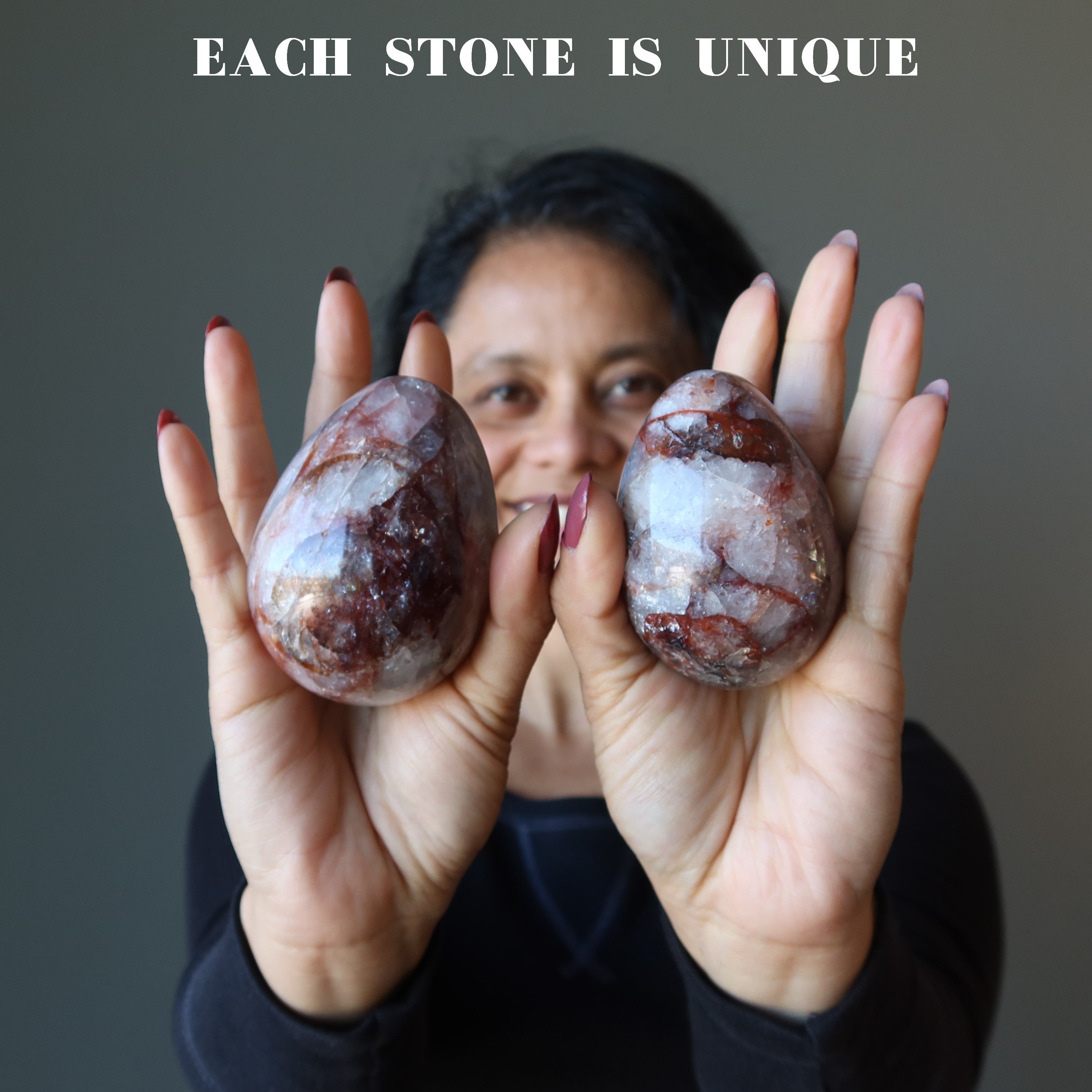 Red Fire Quartz Egg Hot Sun Manifestation Energy Crystal