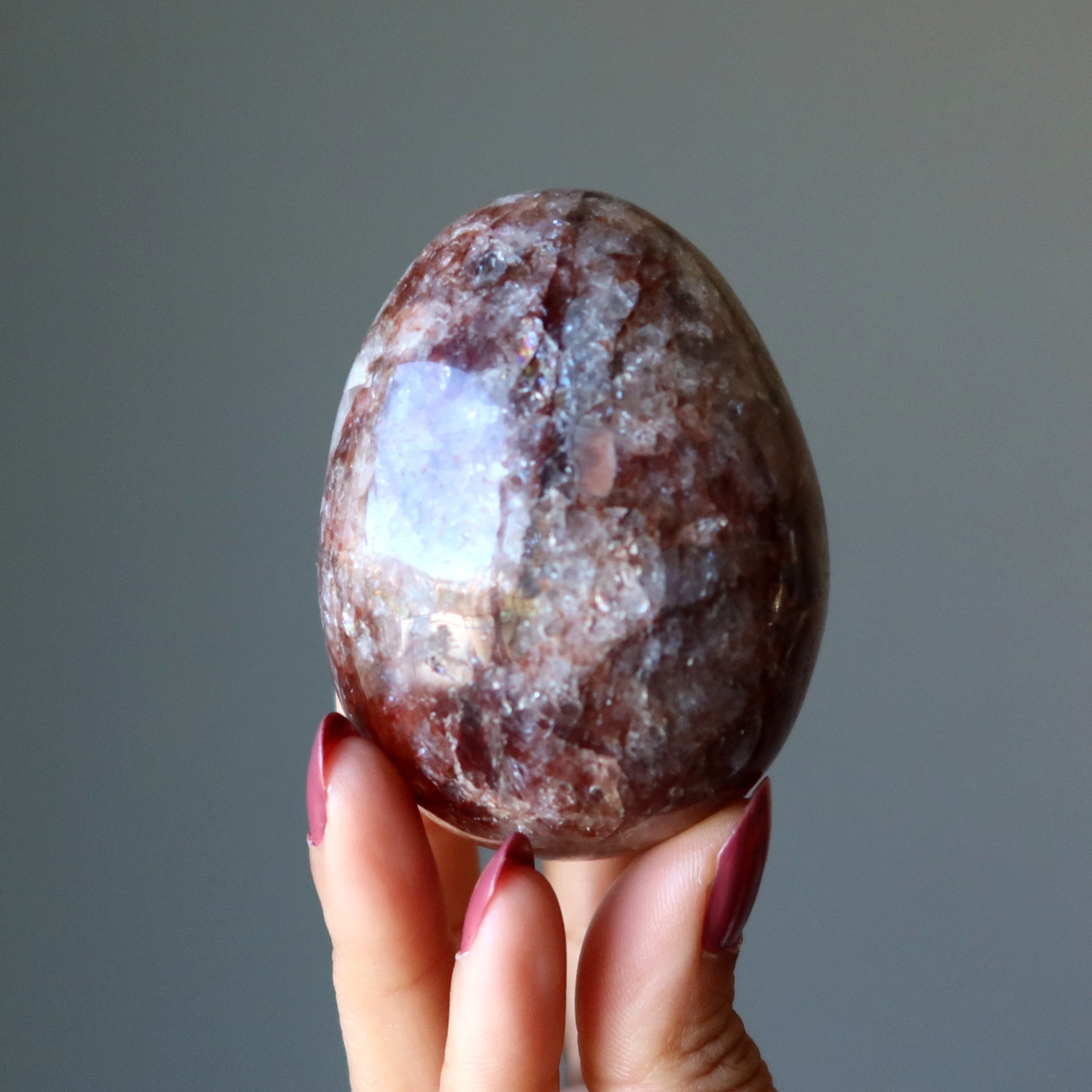 Red Fire Quartz Egg Hot Sun Manifestation Energy Crystal