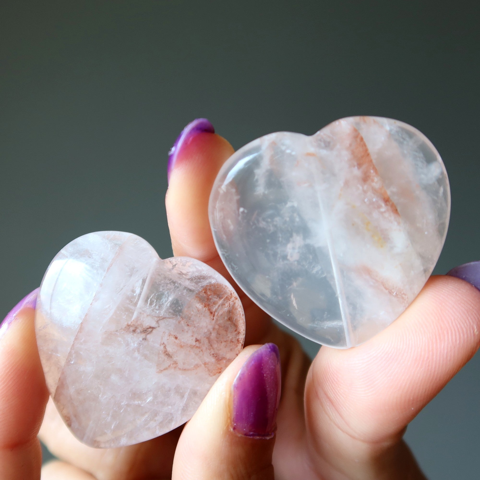 Red Fire Quartz Heart Zesty Passion Drilled Stone