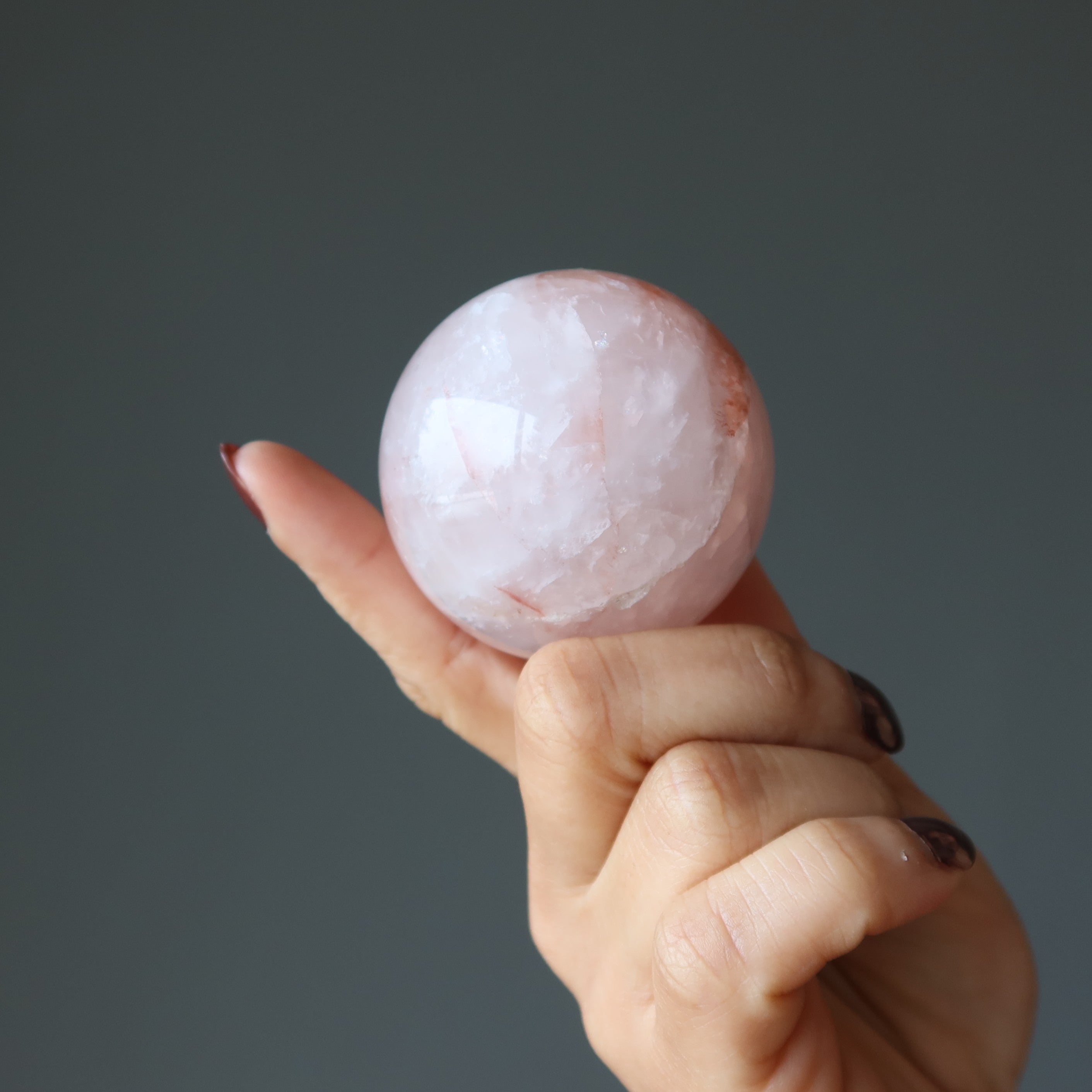 Red Fire Quartz Sphere Hematoid in Ice Crystal Ball