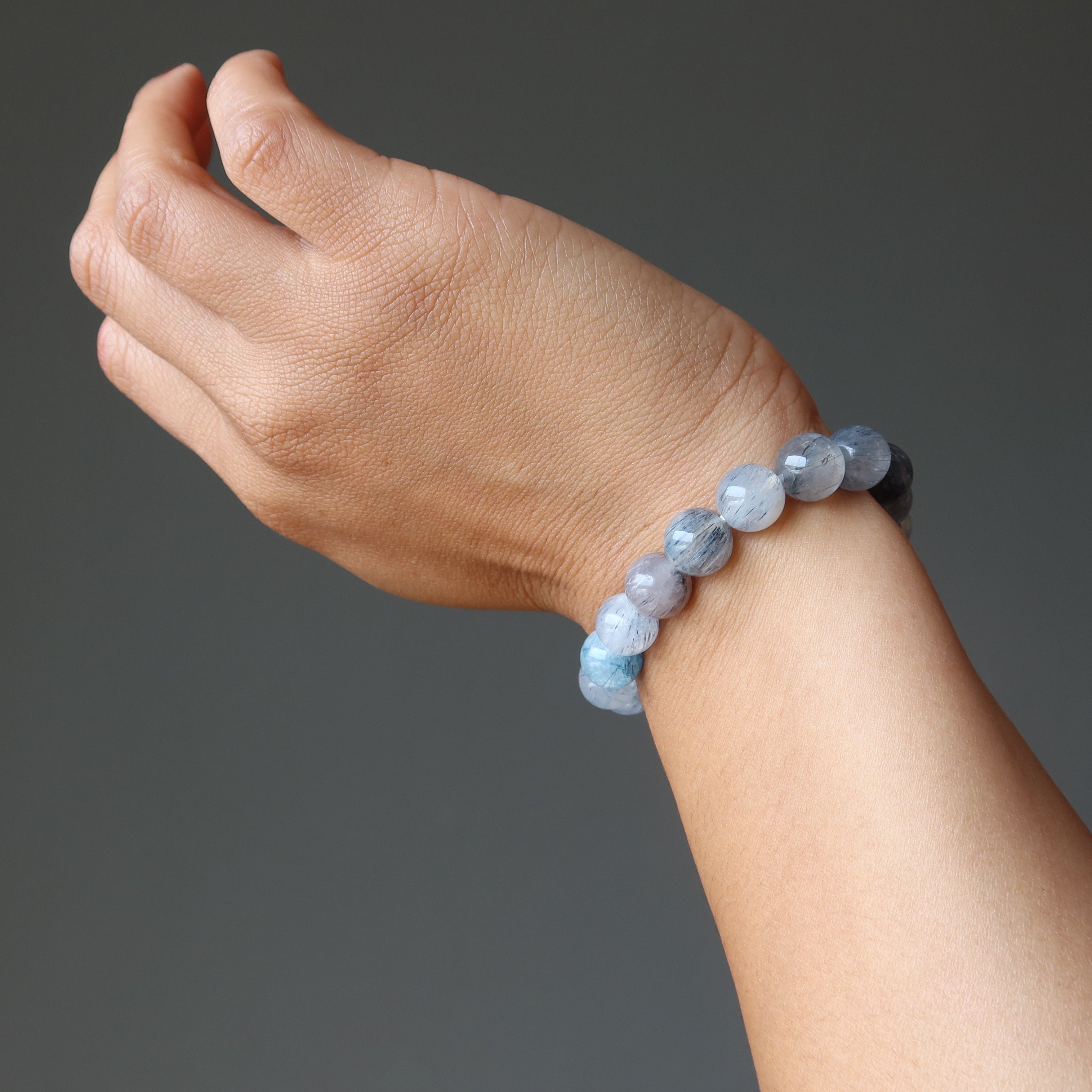 Rutilated Quartz Bracelet Blue Bravery Rare Gems