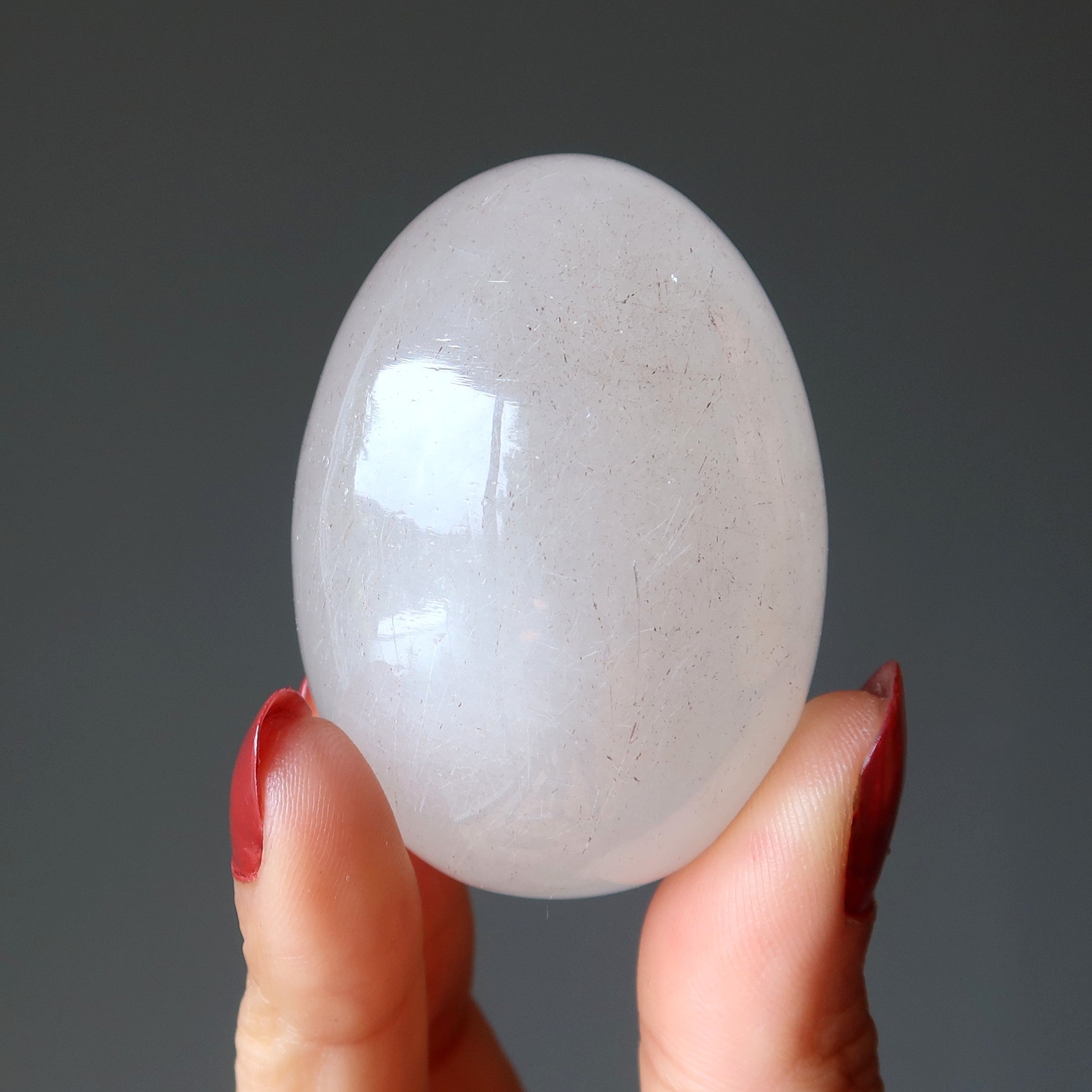 Rutilated Quartz Egg White Divine Light Spiritual Crystal