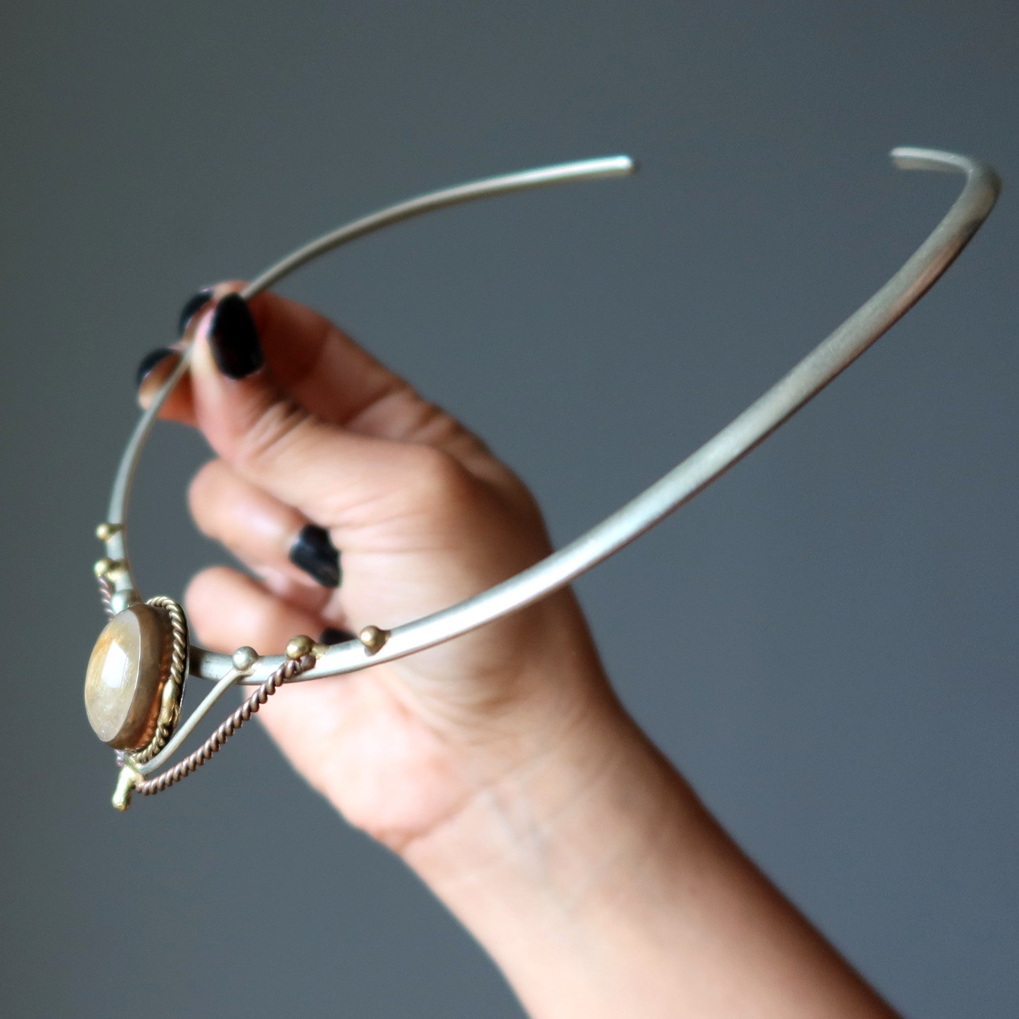 Rutilated Quartz Necklace Golden Empress Choker
