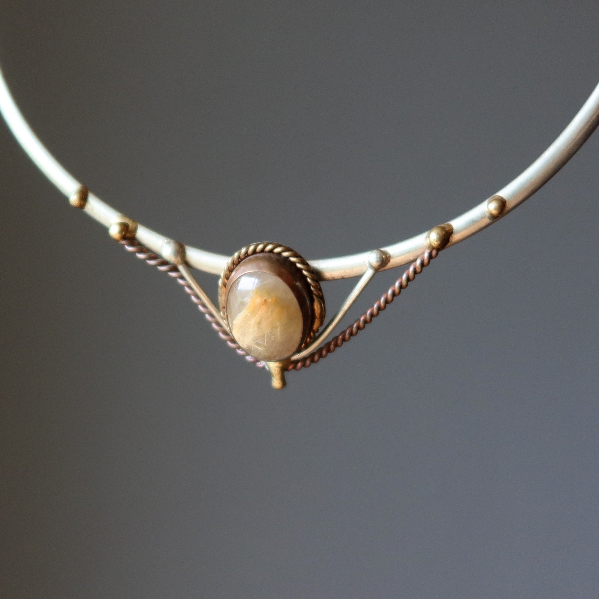 Rutilated Quartz Necklace Golden Empress Choker
