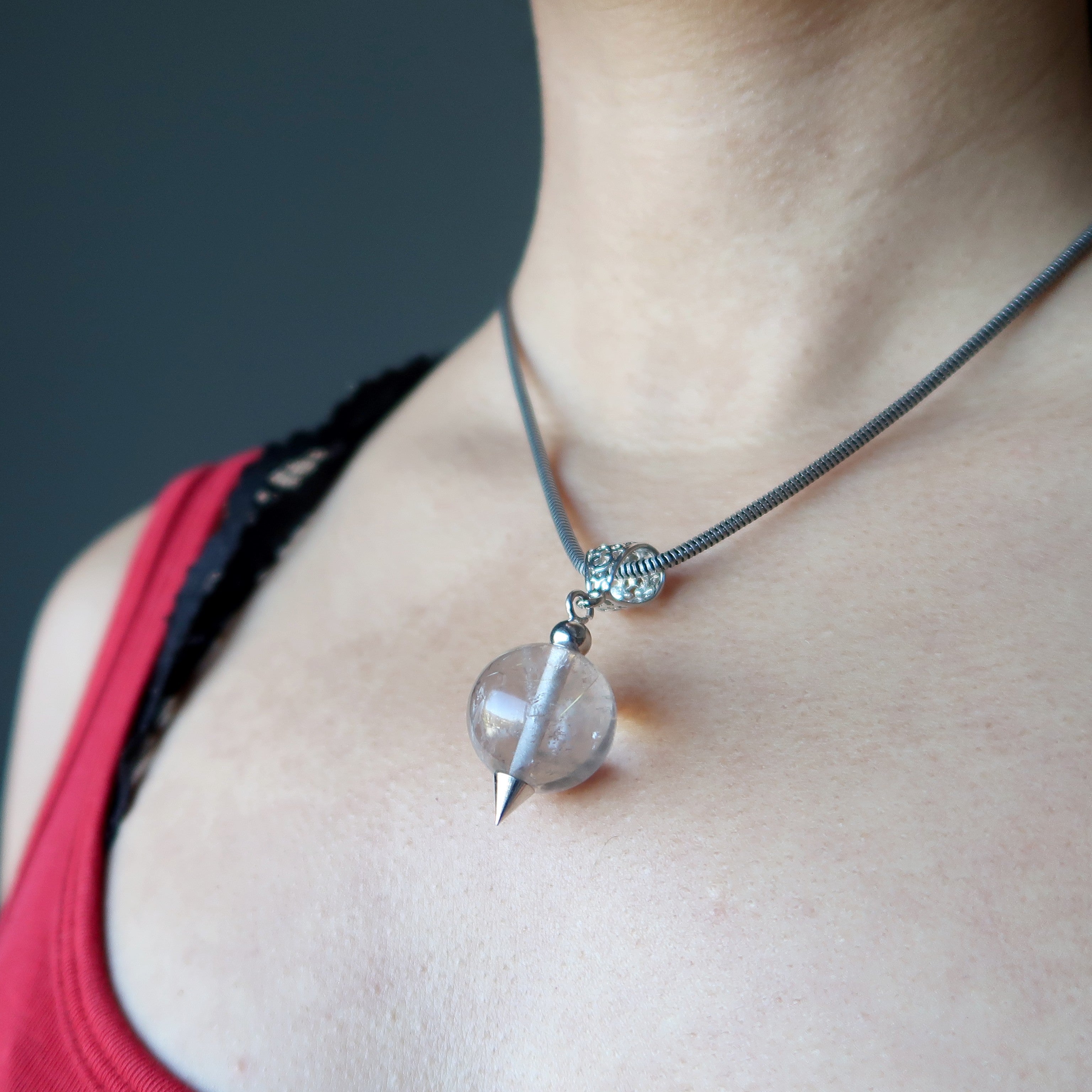 Rutilated Quartz Necklace Magical Golden Crystal