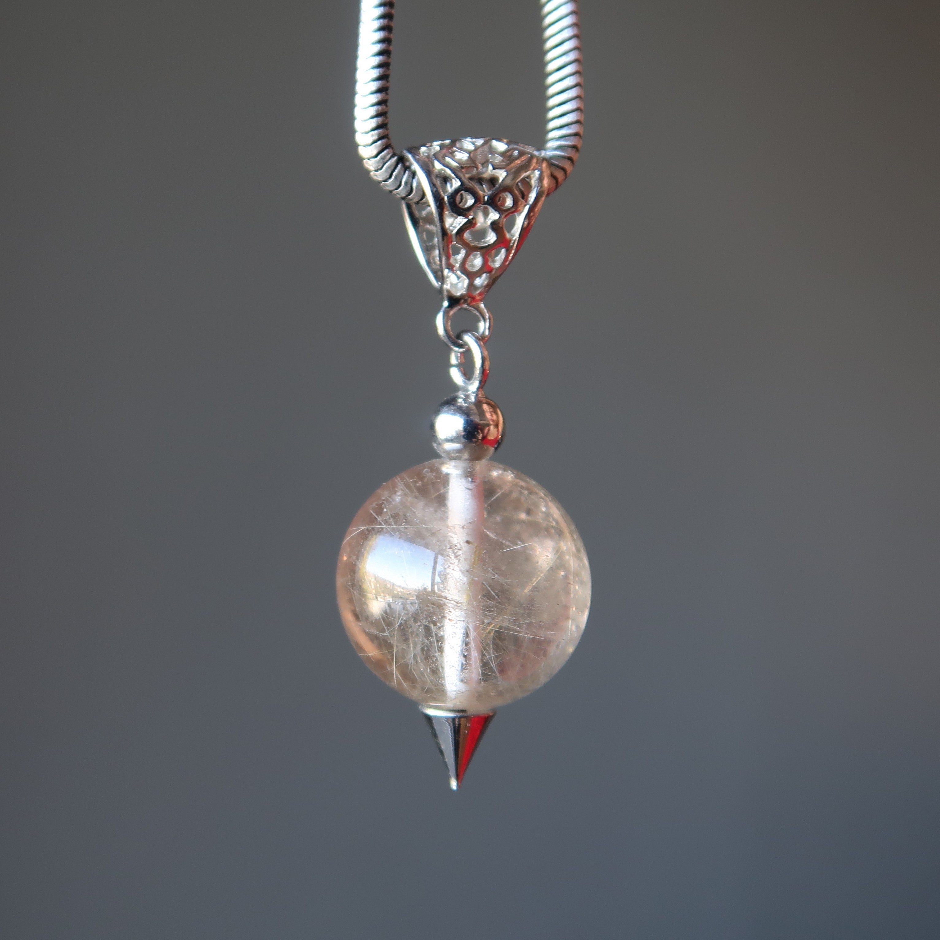Rutilated Quartz Necklace Magical Golden Crystal