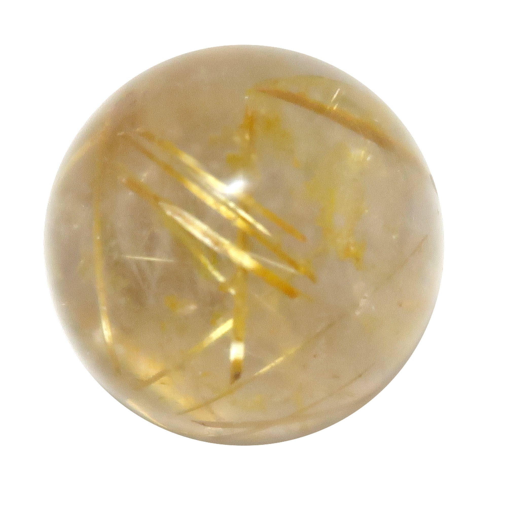 Sphère de quartz rutile Qualité or Boule de cristal transparente