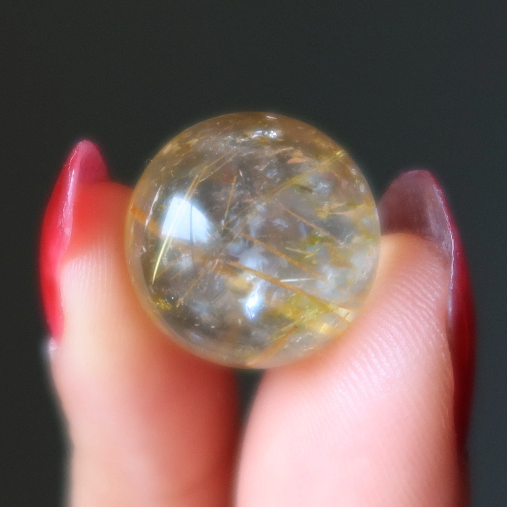Sphère de quartz rutile Qualité or Boule de cristal transparente