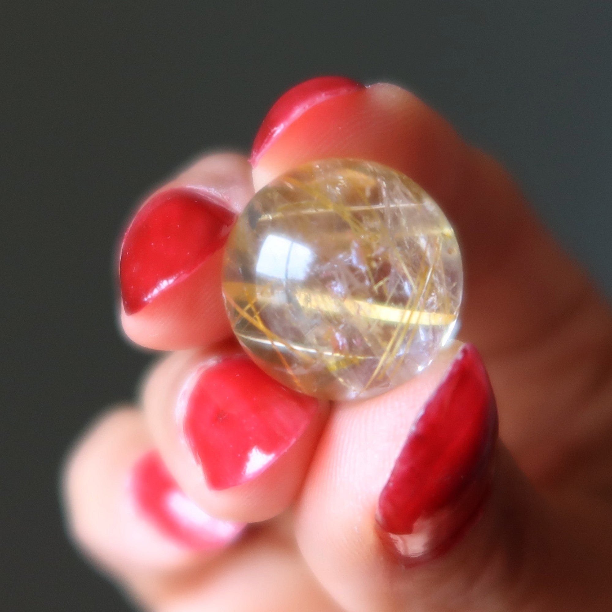 Sphère de quartz rutile Qualité or Boule de cristal transparente