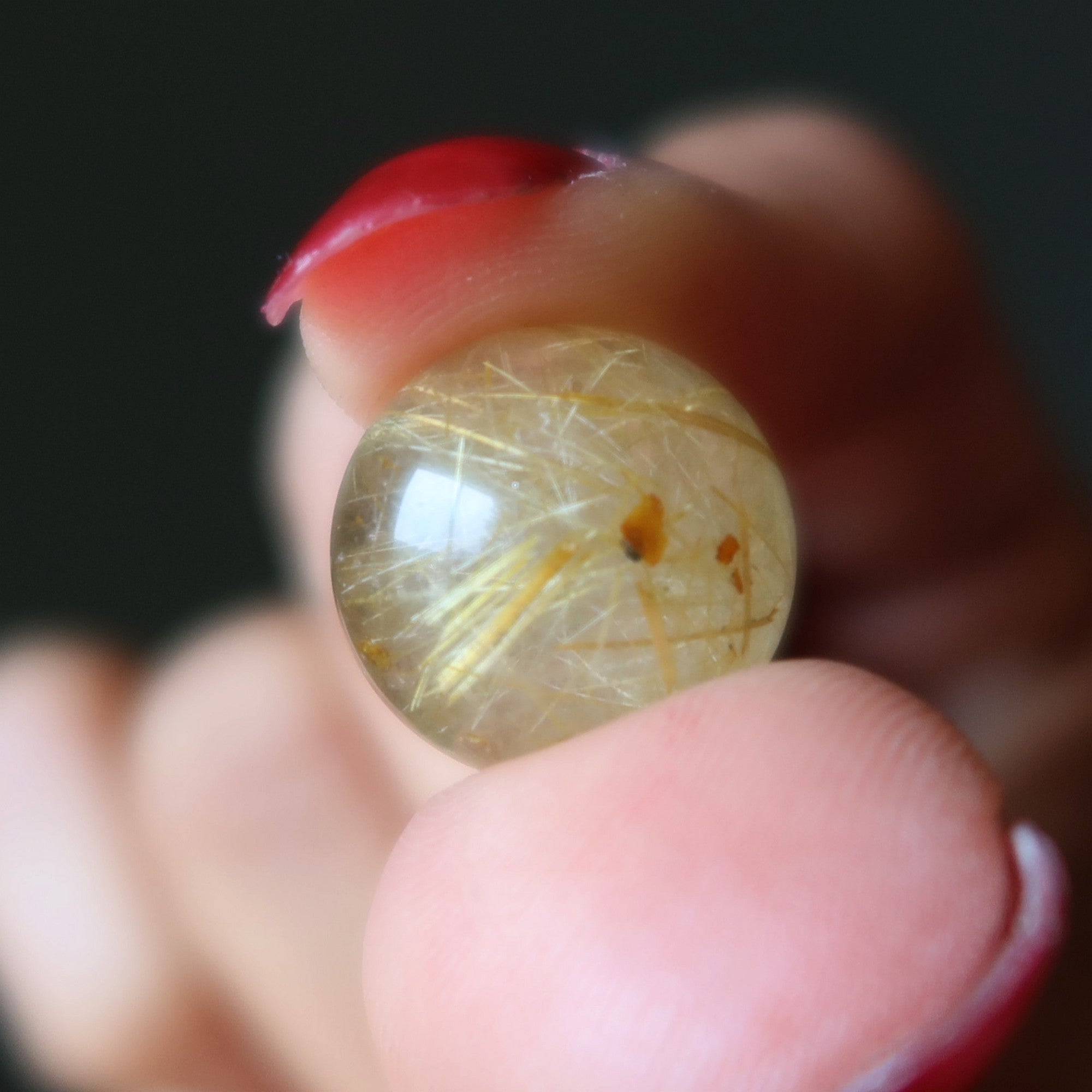 Sphère de quartz rutile Qualité or Boule de cristal transparente