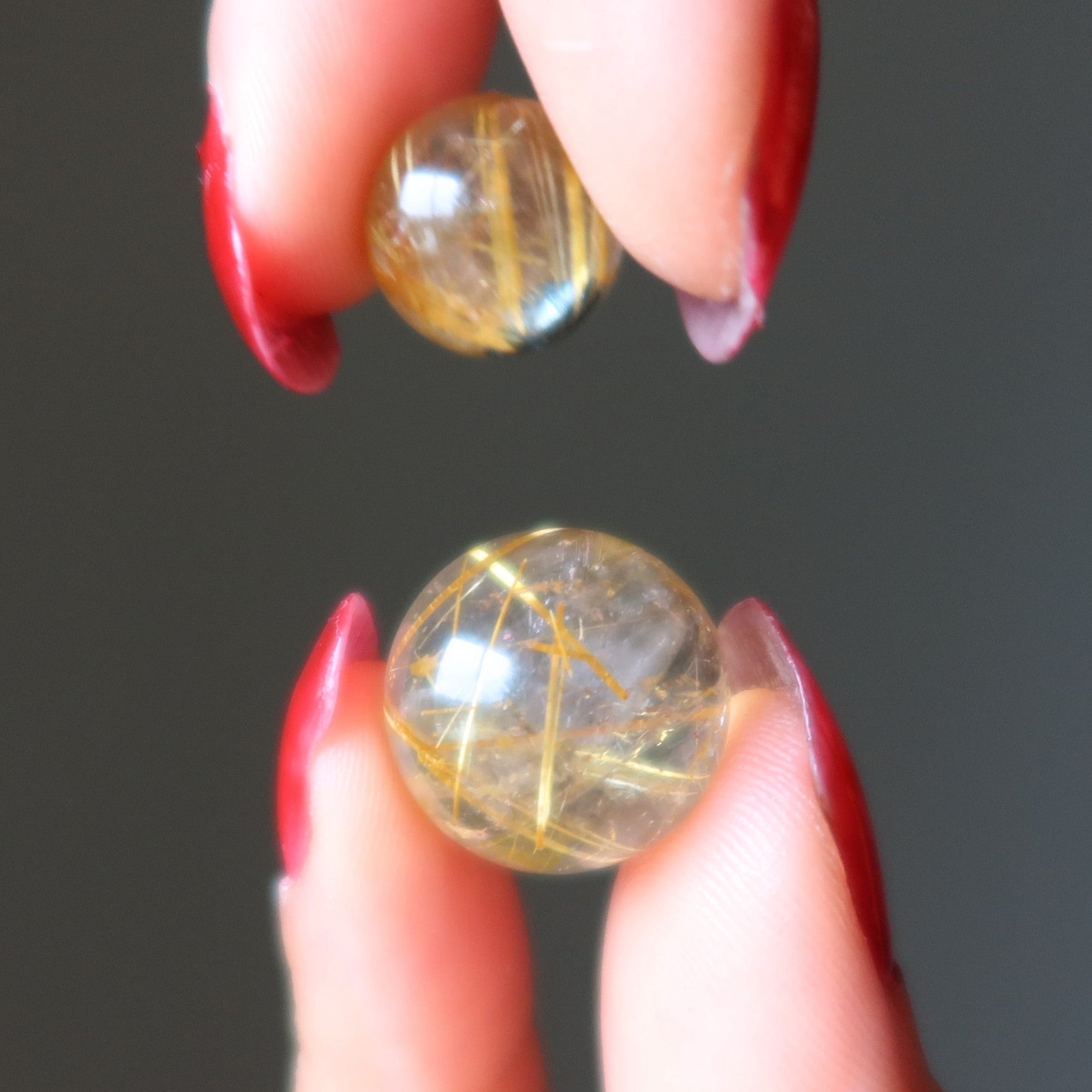 Sphère de quartz rutile Qualité or Boule de cristal transparente