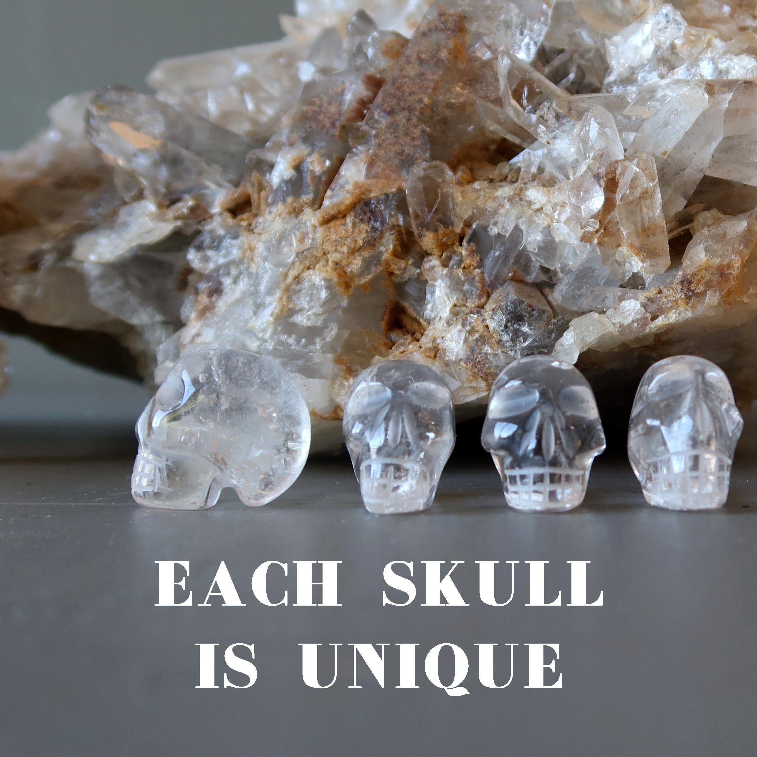Crâne en quartz clair Secrets Grand au-delà Cristal