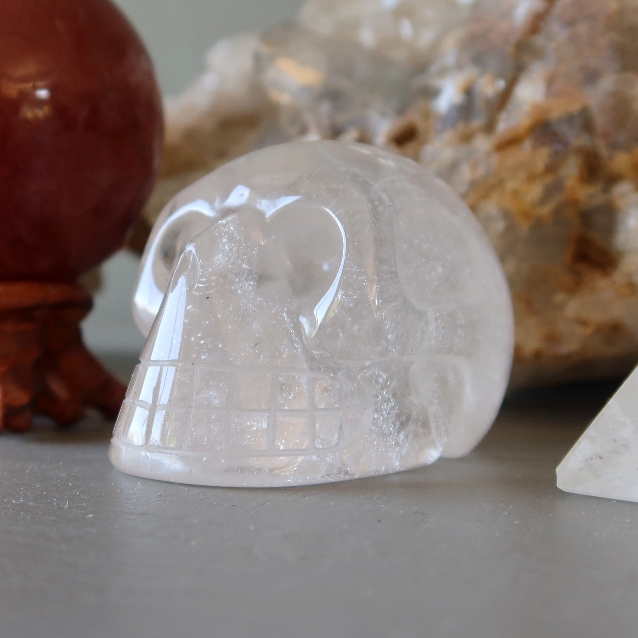 Crâne en quartz clair Secrets Grand au-delà Cristal