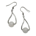 Boucles d'oreilles Quartz Neige Gouttes du Destin Élégantes