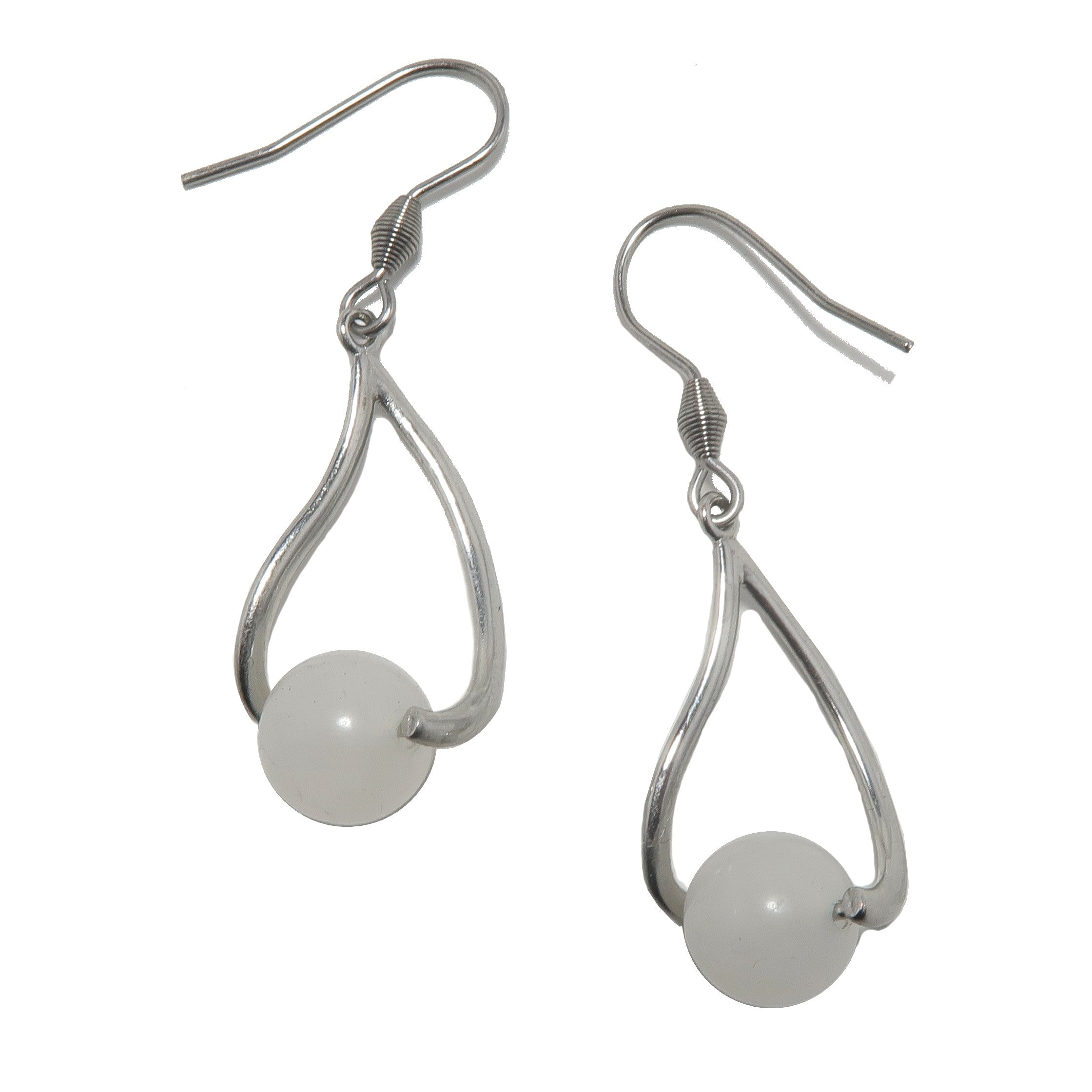 Boucles d'oreilles Quartz Neige Gouttes du Destin Élégantes