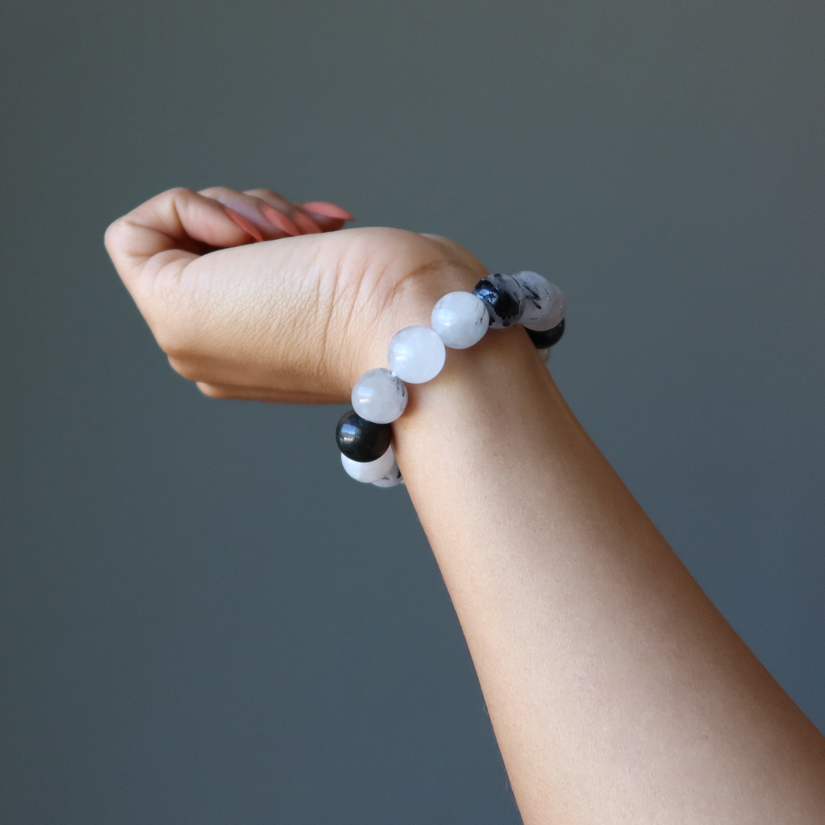 Quarz-Turmalin-Armband Yin Yang Universum