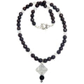 Clear Quartz Necklace Merkaba Star Chalcedony