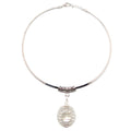 Clear Quartz Necklace Magic Aura Silver Choker
