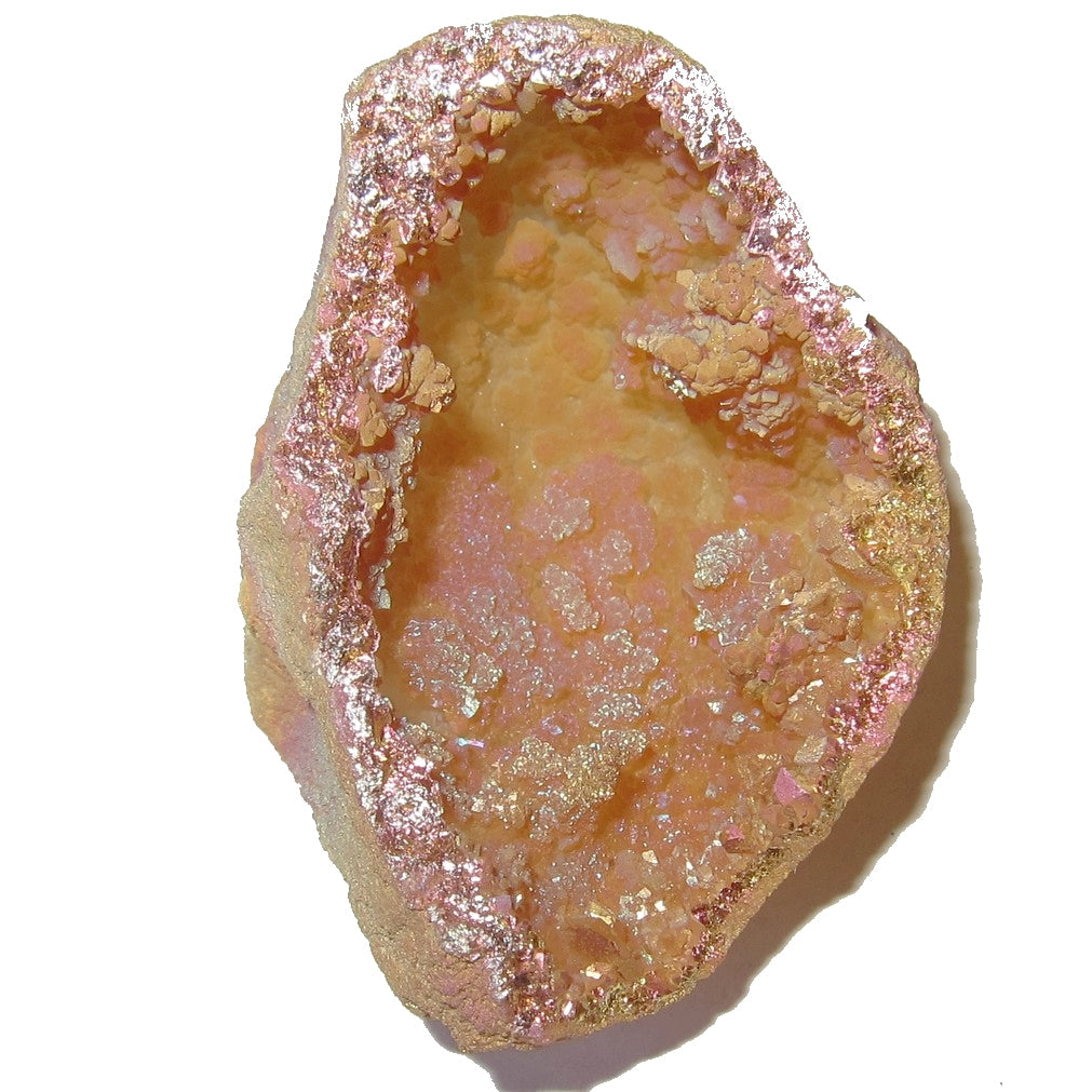 Regenbogen-Aura-Quarz-Geode, tiefgelber, geldanziehender Energiestein