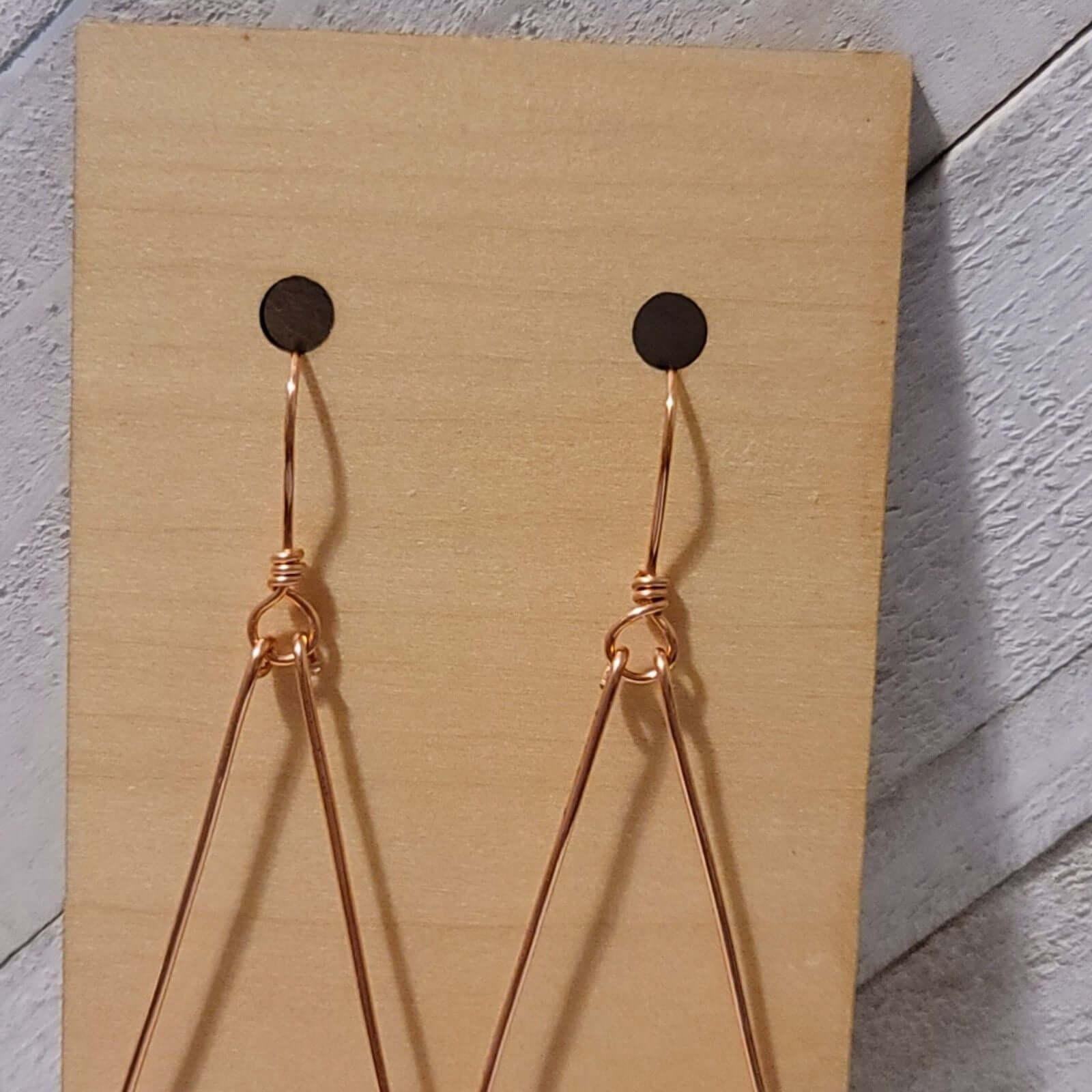 Handmade Copper Tear Drop Amazonite Earrings Natural Gemstone Dangle Jewelry