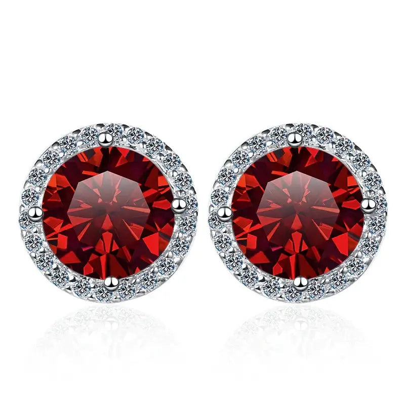 Moissanite Stud Earrings 0.8ct D Color 925 Sterling Silver 18K White Gold