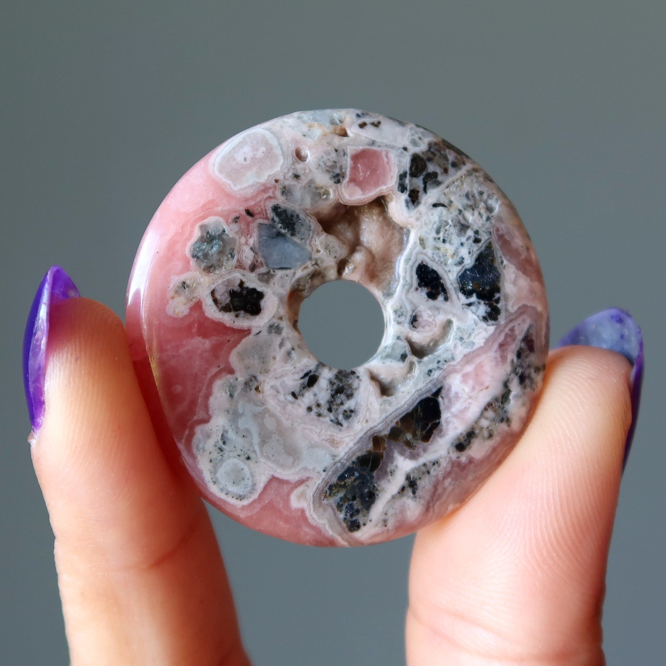 Rhodochrosite Gemstone Donut Soulmate Infinity