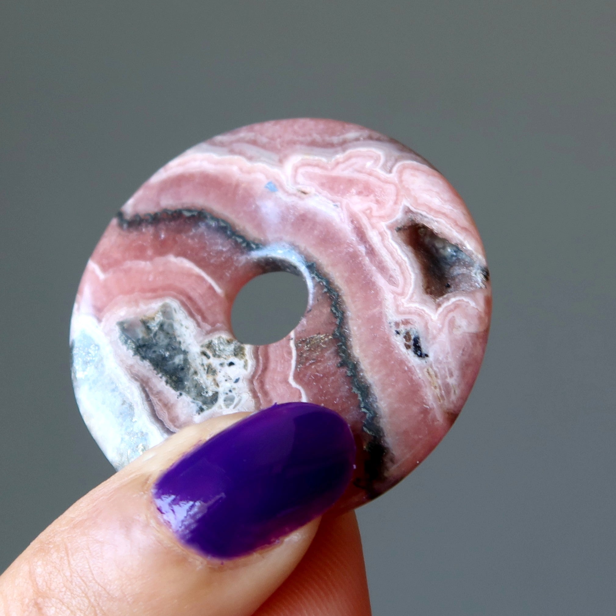 Rhodochrosite Gemstone Donut Soulmate Infinity