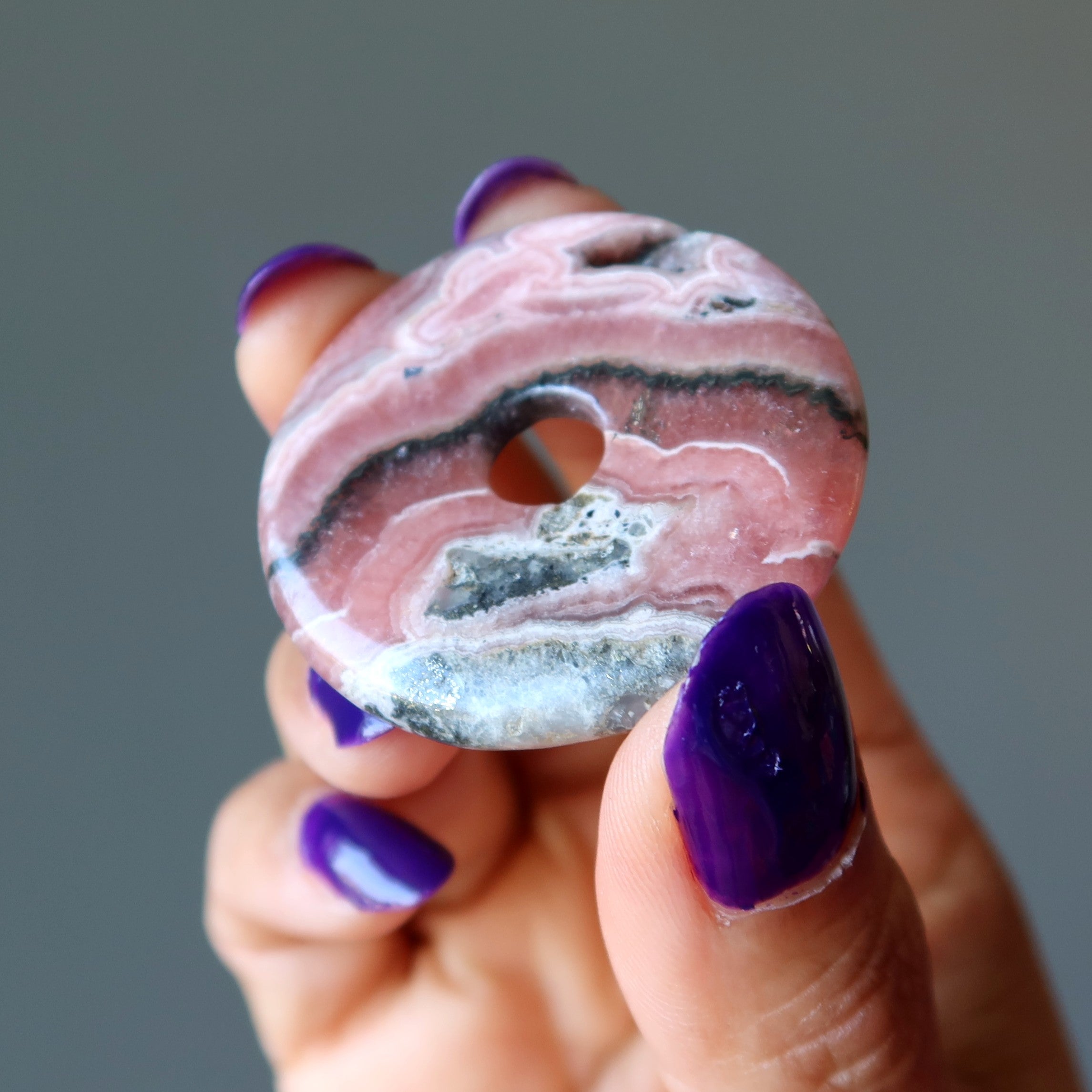 Rhodochrosite Gemstone Donut Soulmate Infinity