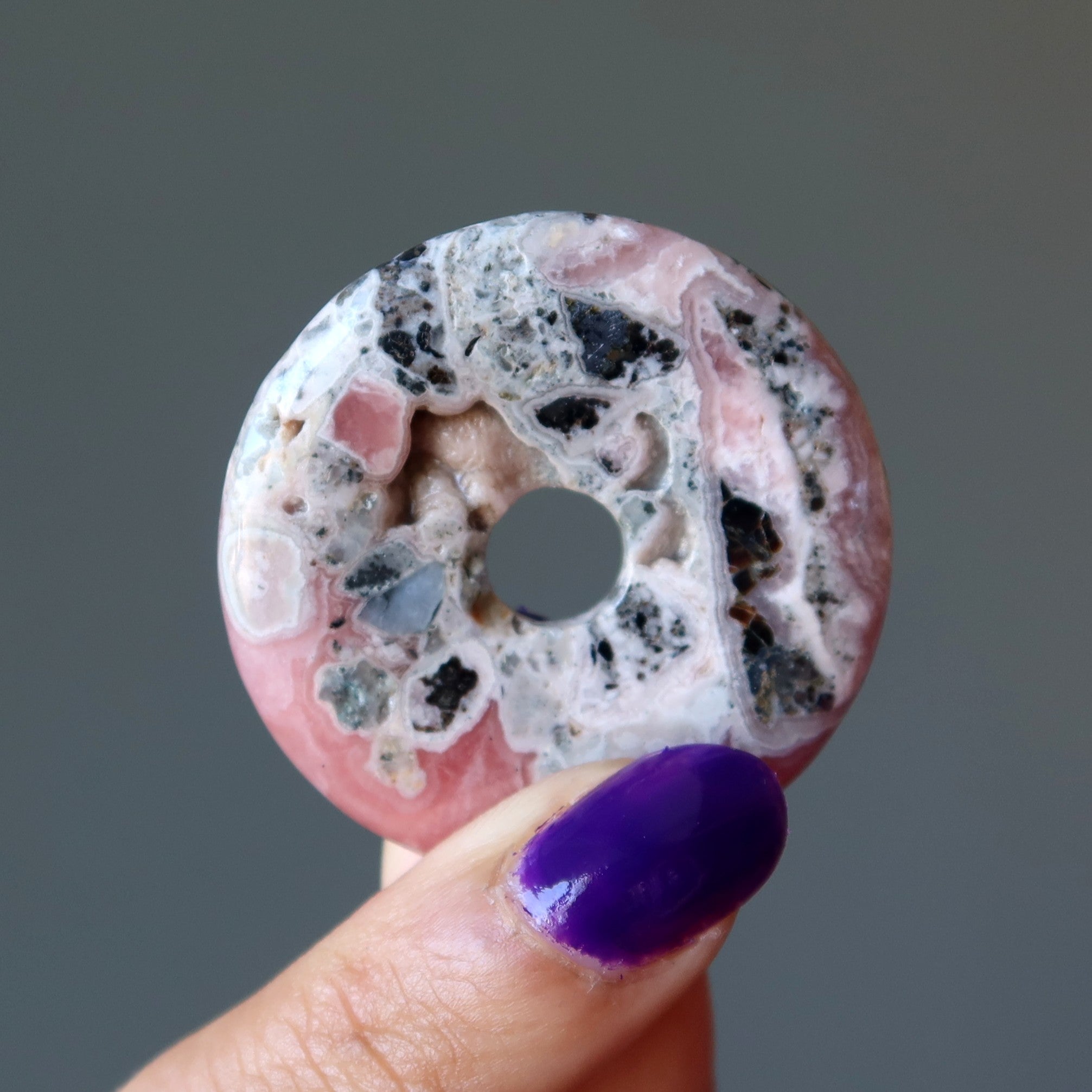 Rhodochrosite Gemstone Donut Soulmate Infinity
