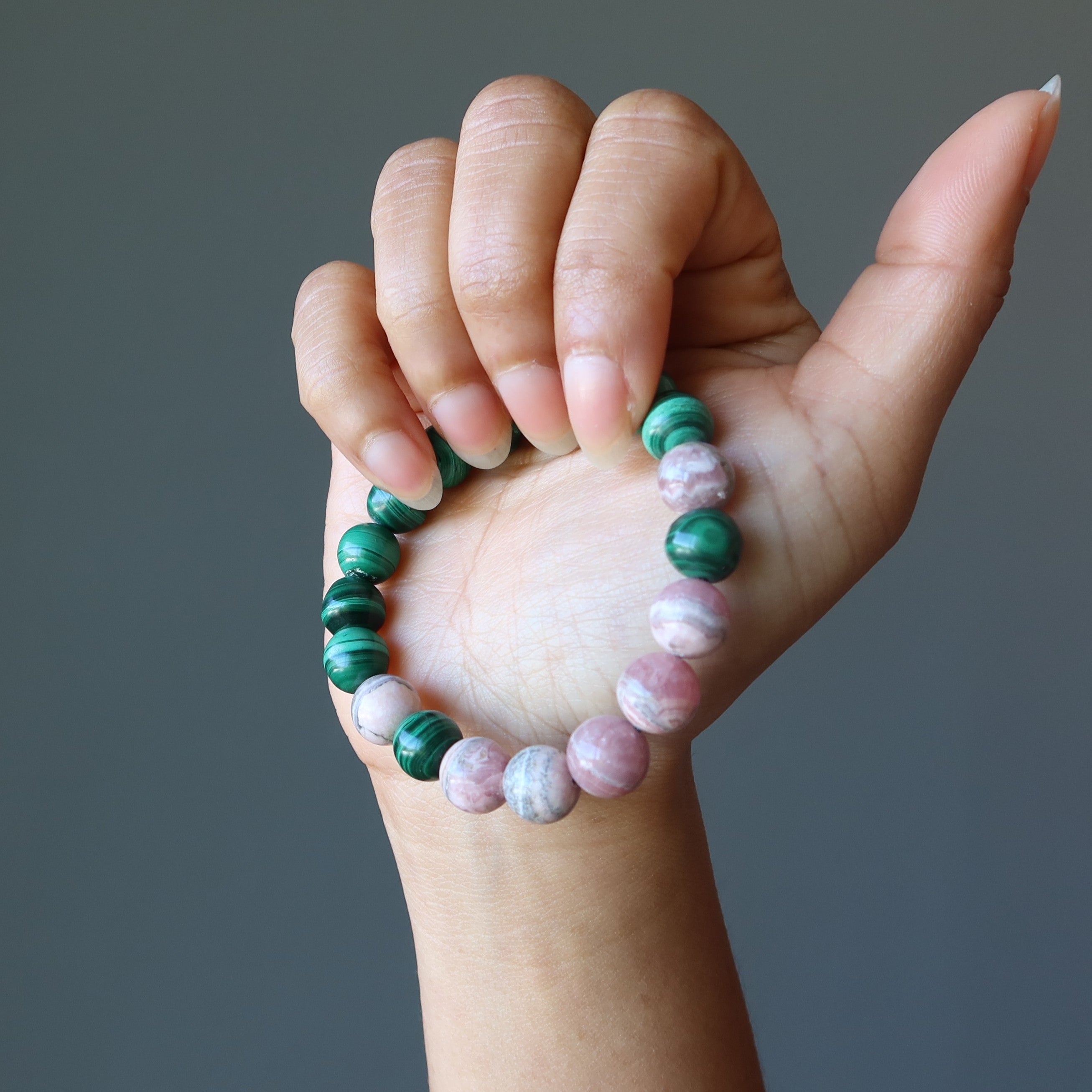 Rhodochrosite Bracelet Malachite Pure Love Gems