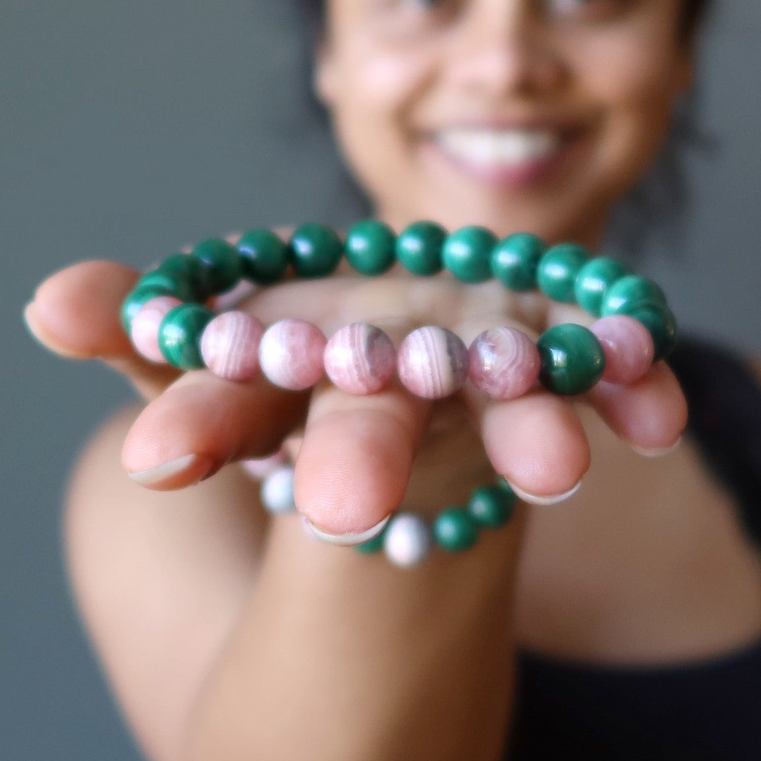 Rhodochrosite Bracelet Malachite Pure Love Gems