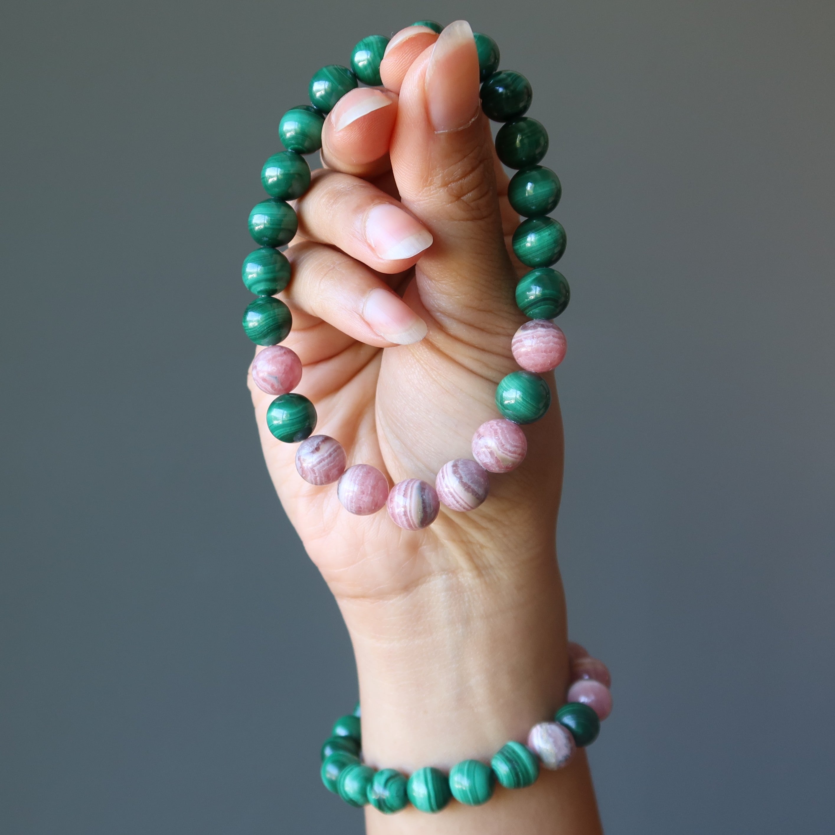 Rhodochrosite Bracelet Malachite Pure Love Gems