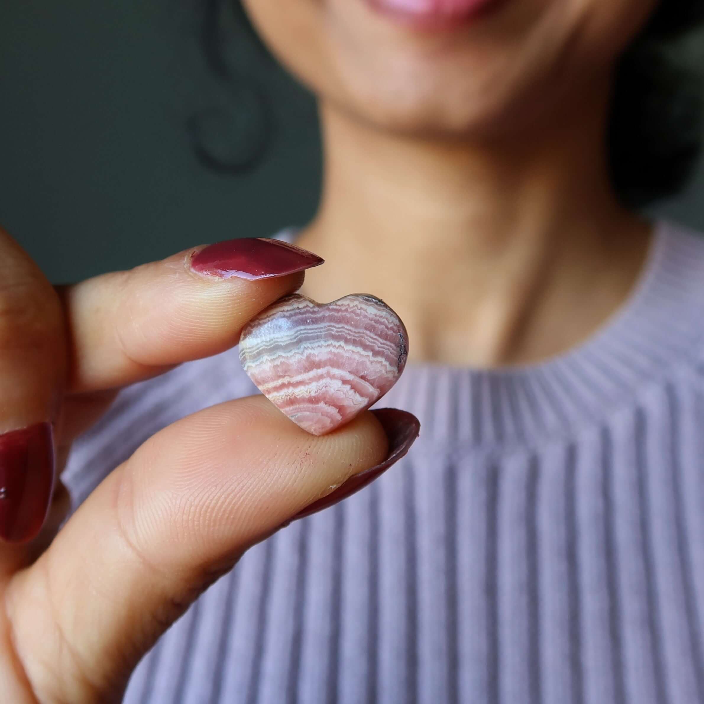 Rhodochrosite Heart Grid Crystal Call of Love Layout Gem