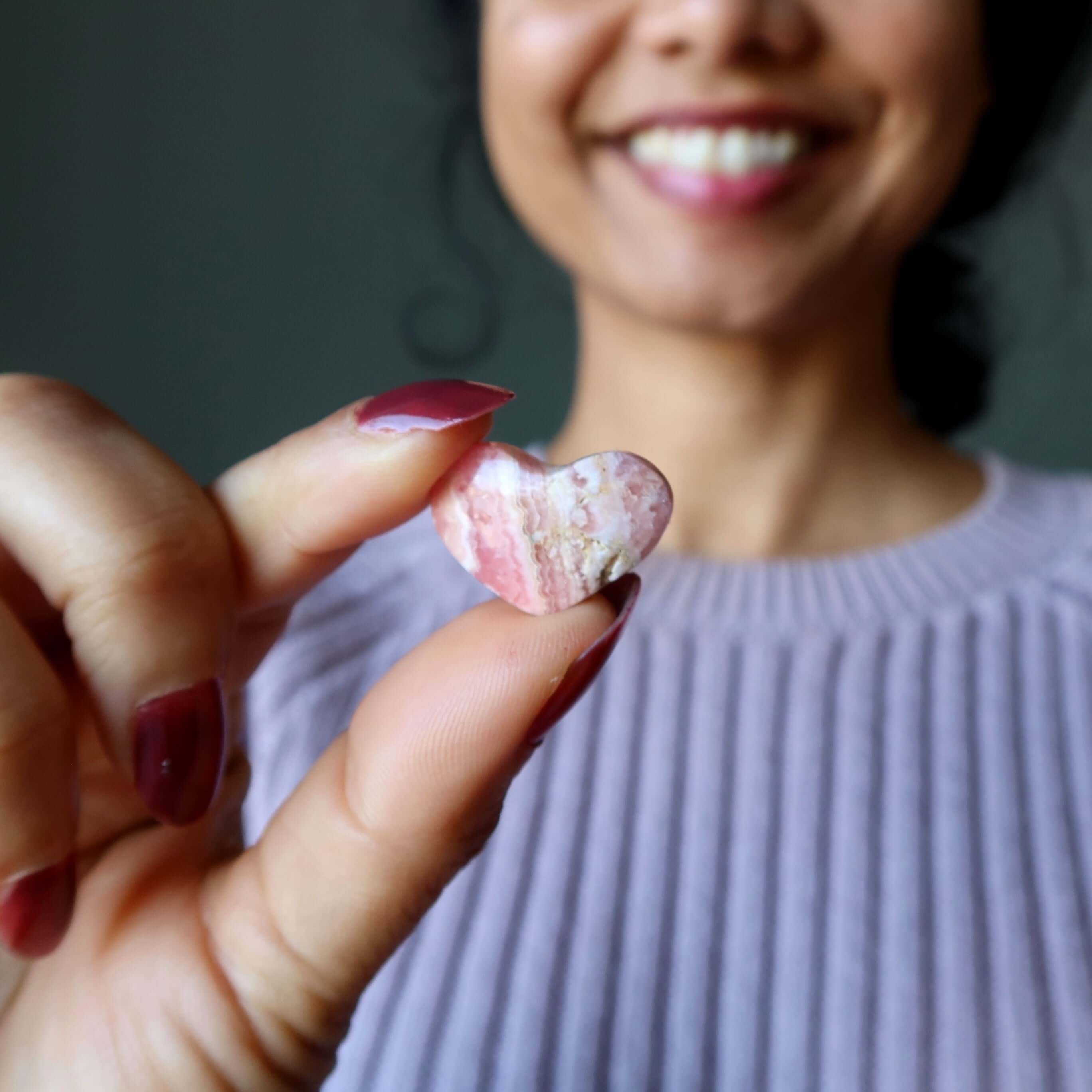 Rhodochrosite Heart Sacred Soulmates Pink Crystal