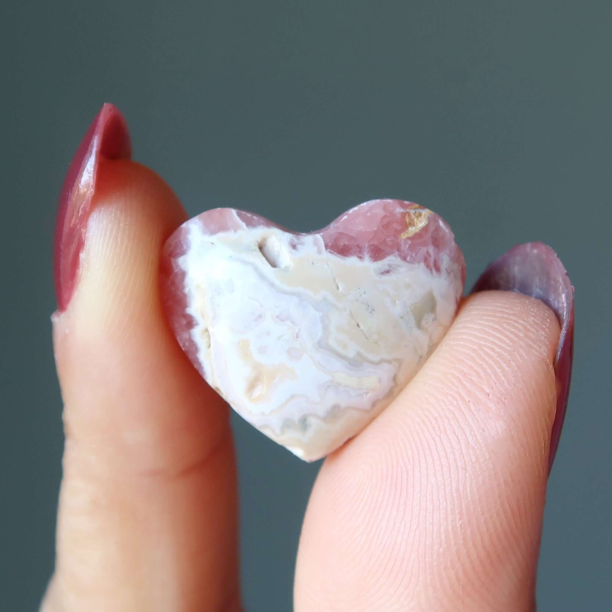 Rhodochrosite Heart Sacred Soulmates Pink Crystal