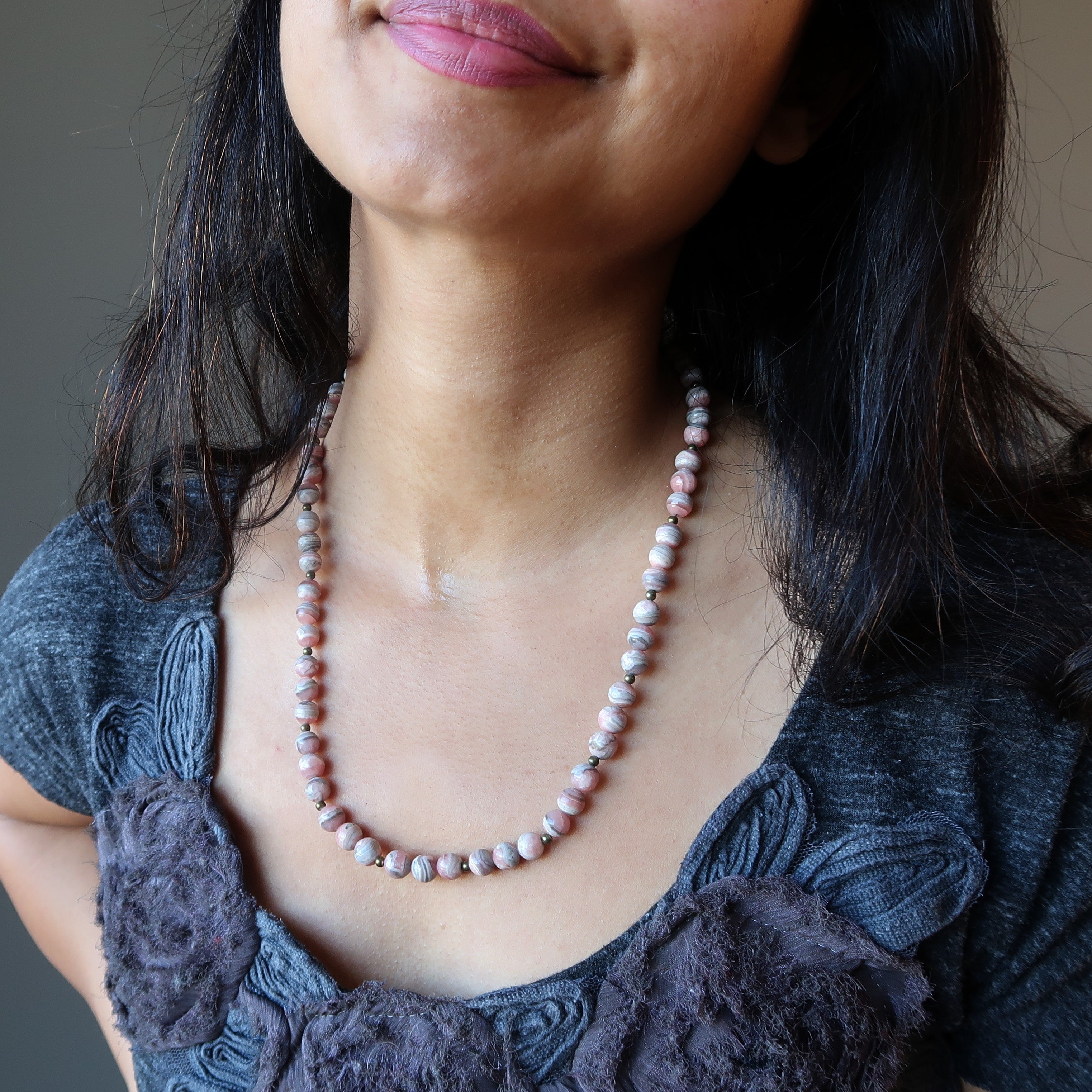 Rhodochrosit-Kette Inka-Rose Pink Nektar