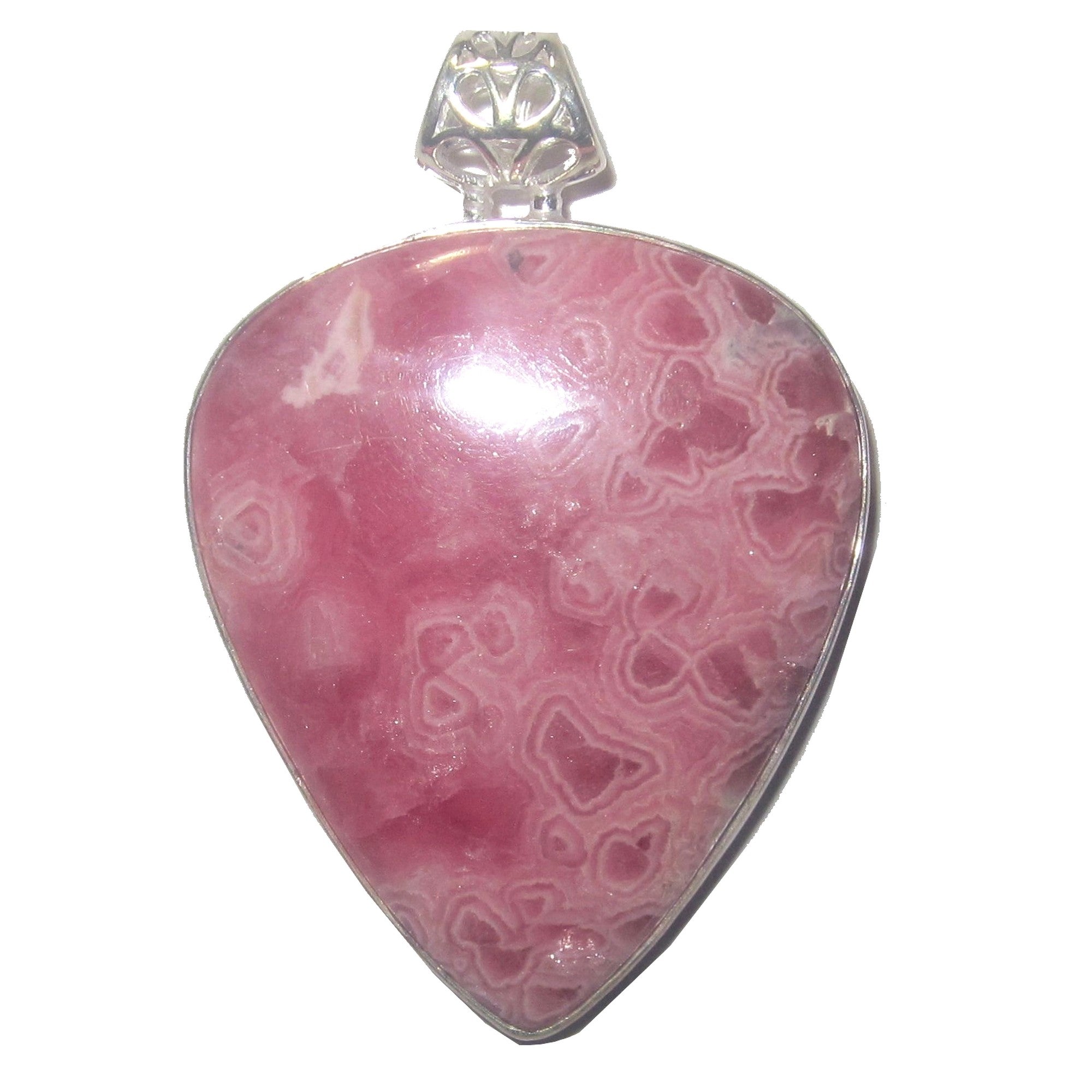 Rhodochrosite Pendant Highest Love Sterling Silver