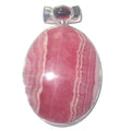 Pendentif Rhodochrosite Grenat Magique Argent Sterling