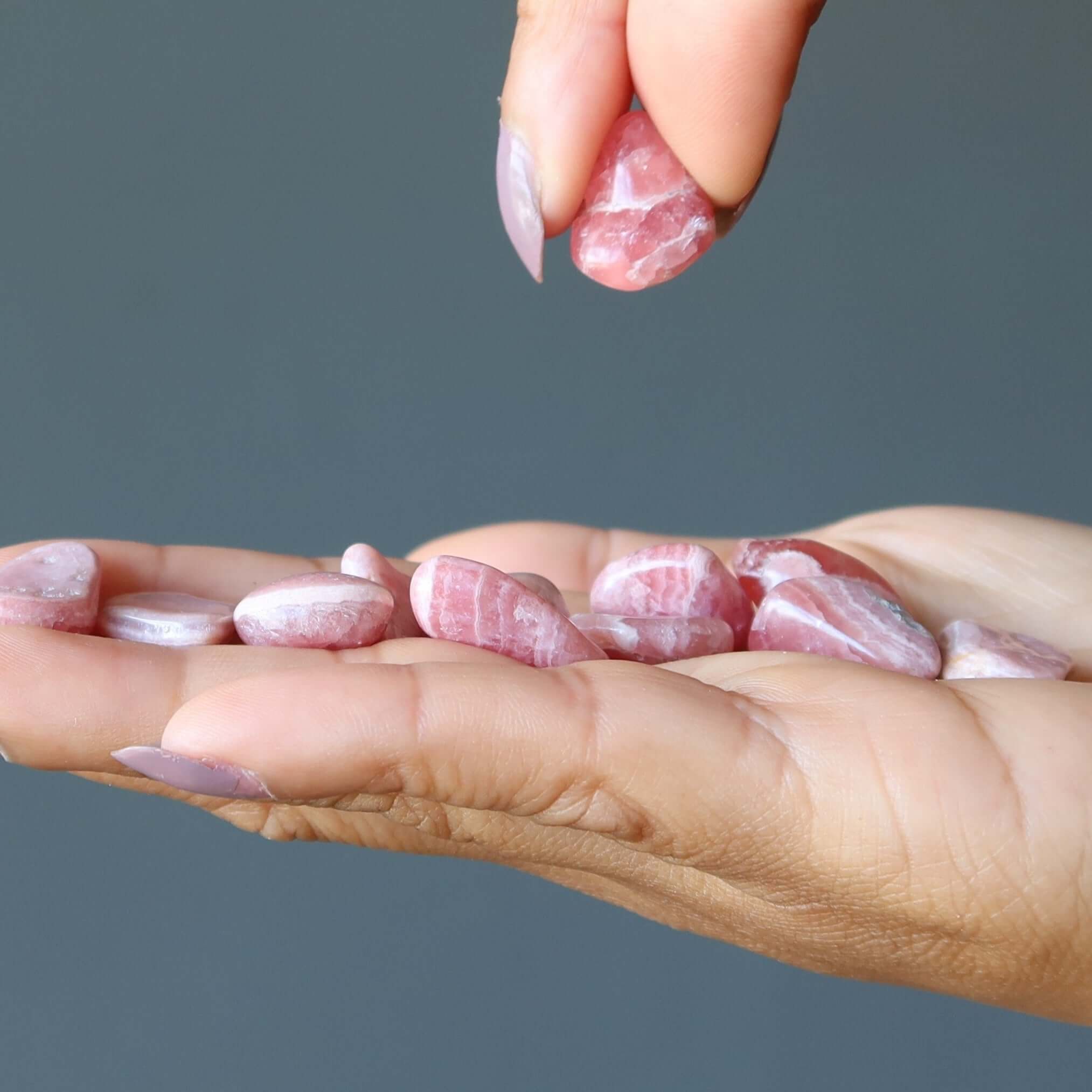 Rhodochrosite Pierre Roulée Cristal Rose de l'Âme Sœur